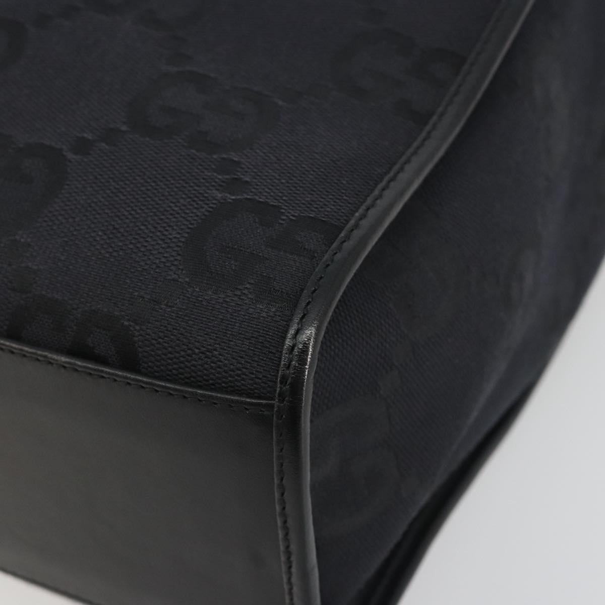 GUCCI GG Canvas Tote Bag Black Silver 002 1064 3444 Auth am12094V