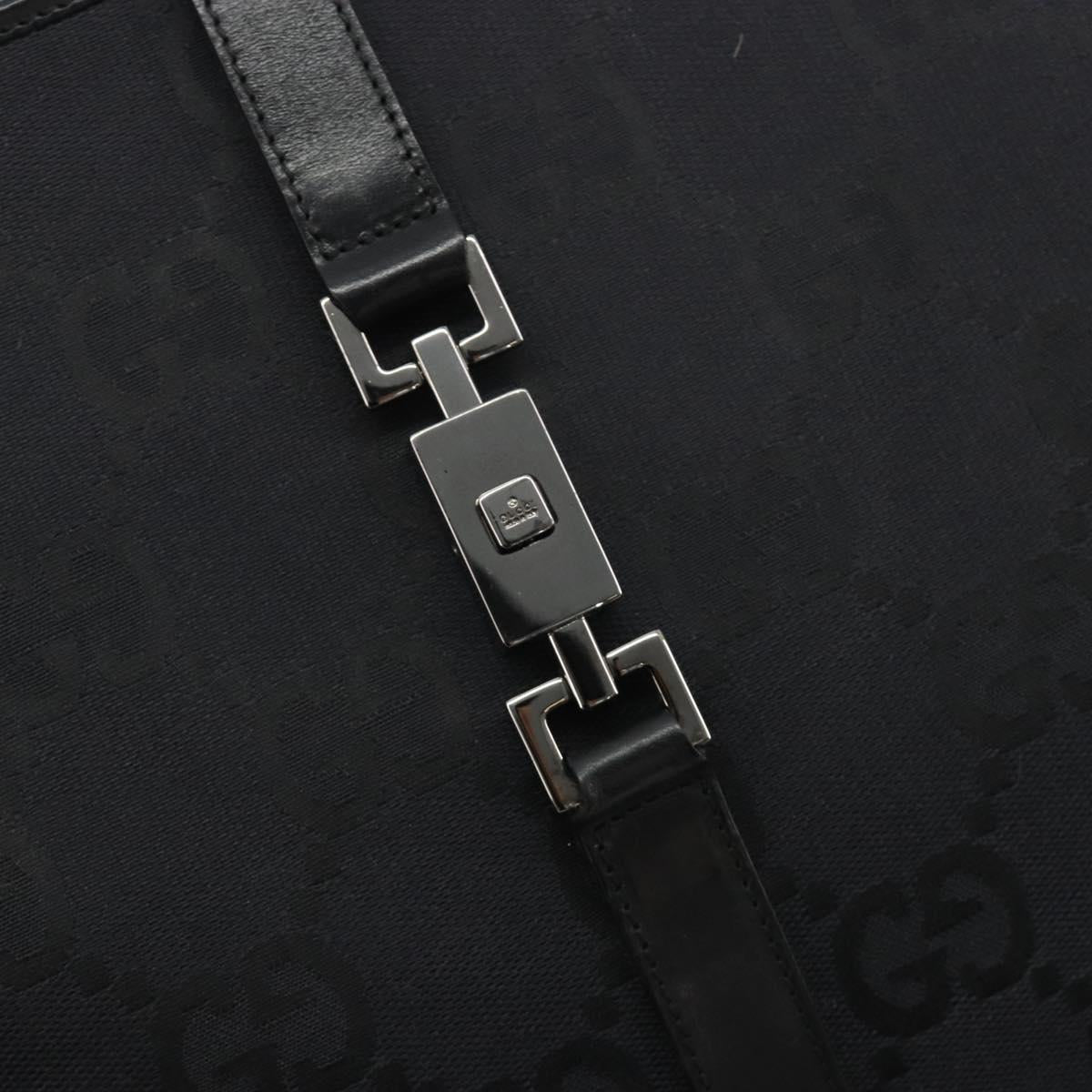 GUCCI GG Canvas Tote Bag Black Silver 002 1064 3444 Auth am12094V