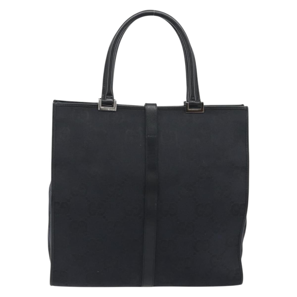 GUCCI GG Canvas Tote Bag Black Silver 002 1064 3444 Auth am12094V