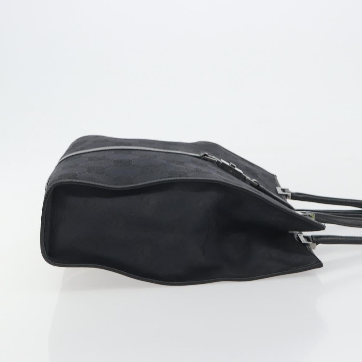 GUCCI GG Canvas Tote Bag Black Silver 002 1064 3444 Auth am12094V