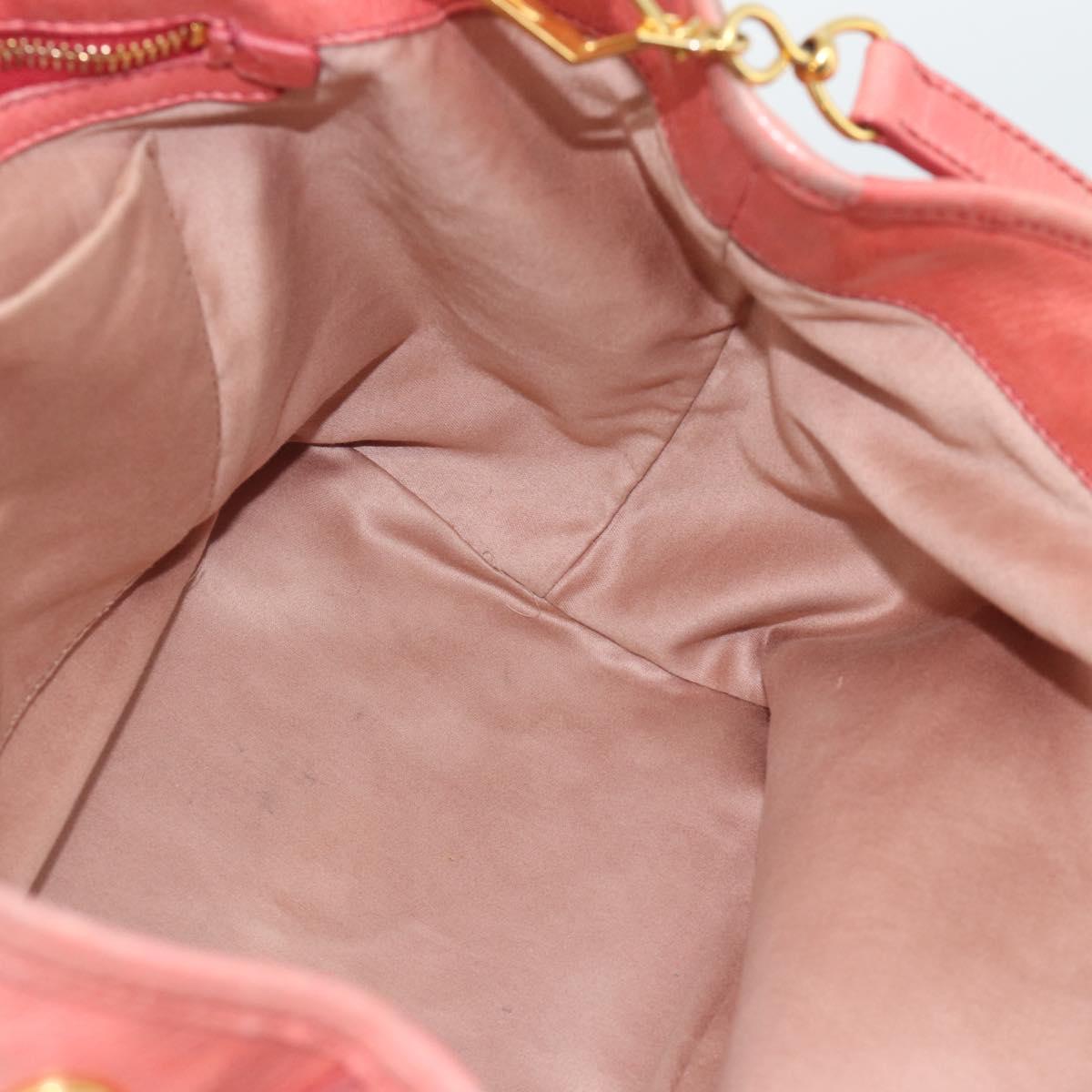 Miu Miu Hand Bag Leather 2way Pink Gold Auth am12098V