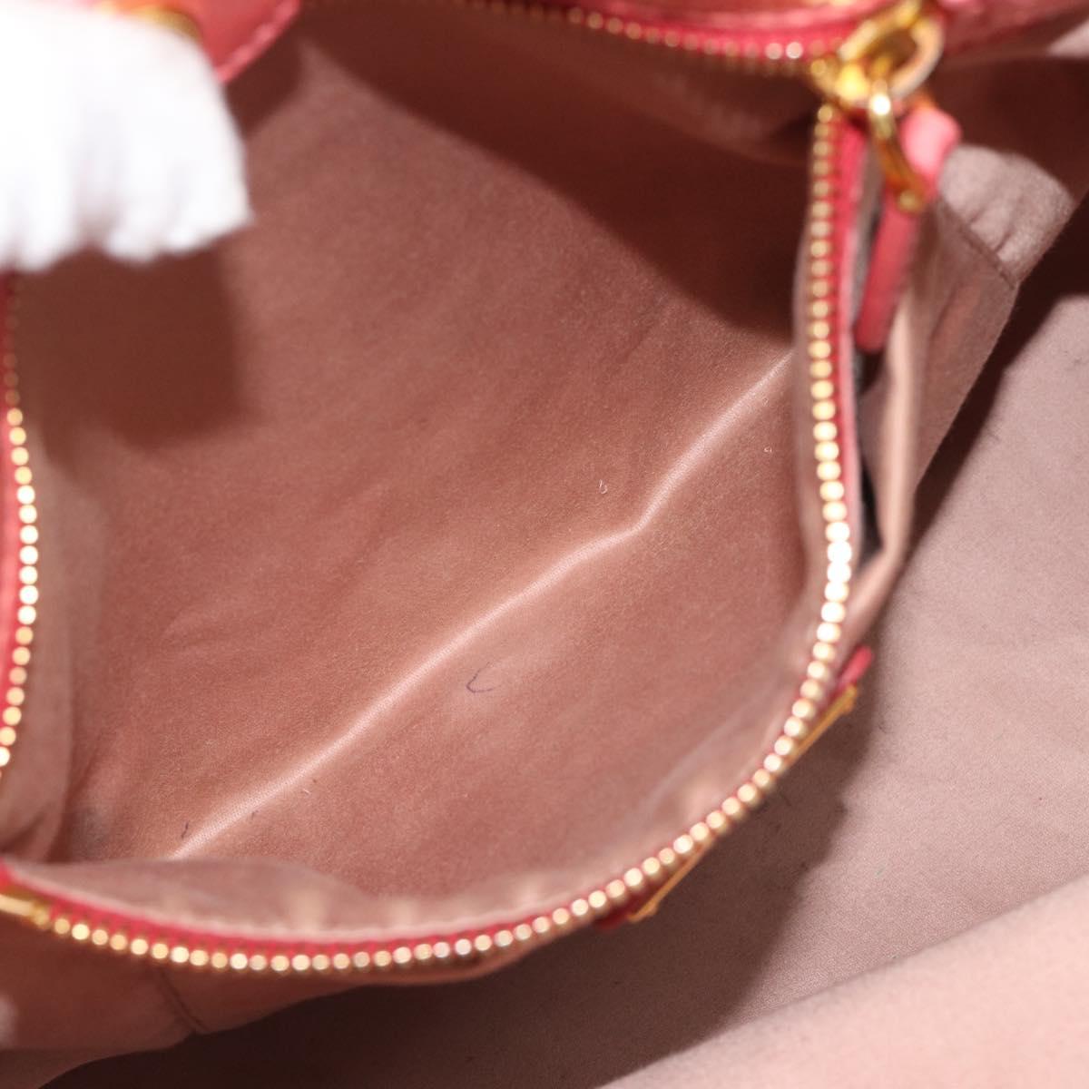 Miu Miu Hand Bag Leather 2way Pink Gold Auth am12098V