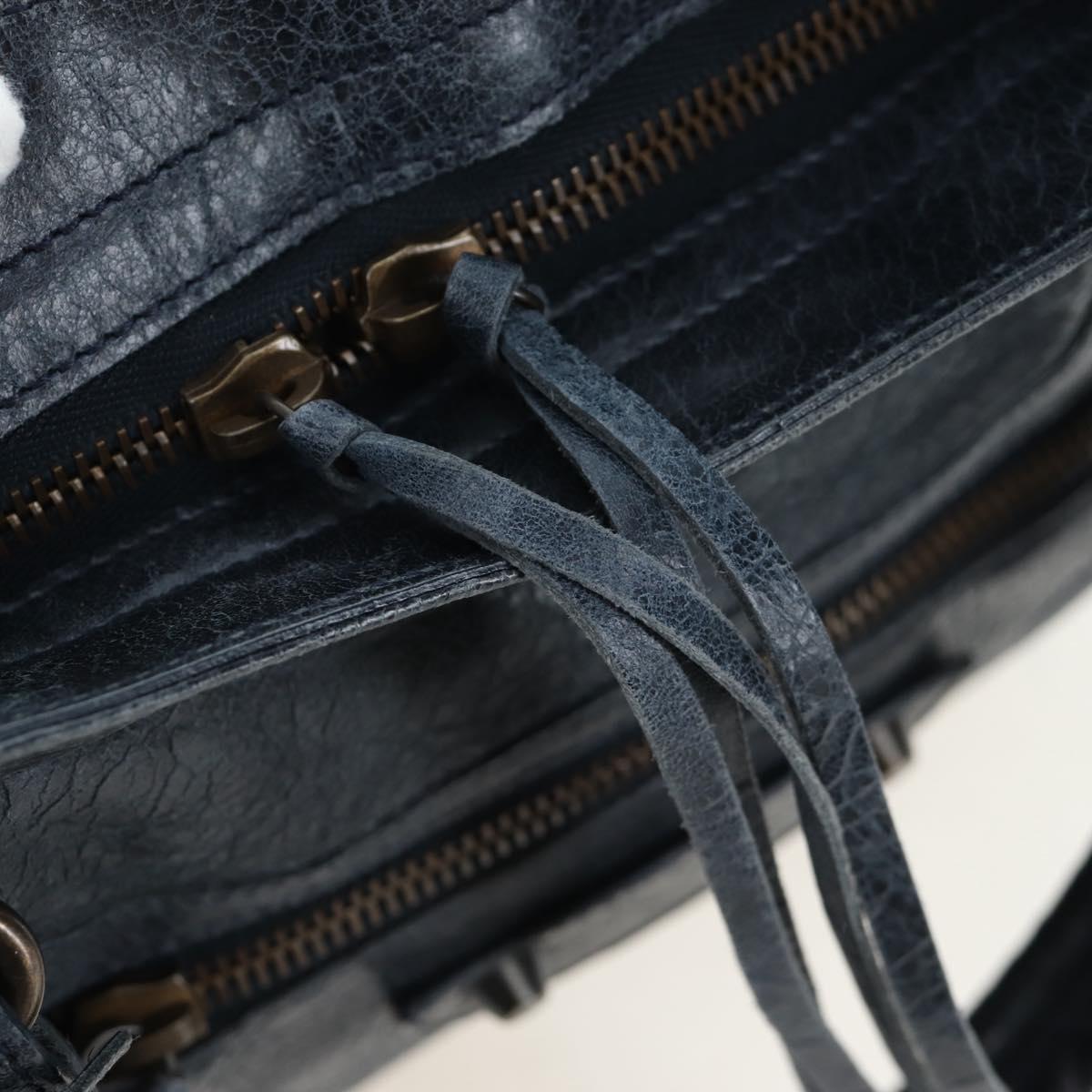 BALENCIAGA The Vero Hand Bag Leather 2way Navy 235216 Auth am12108SAM