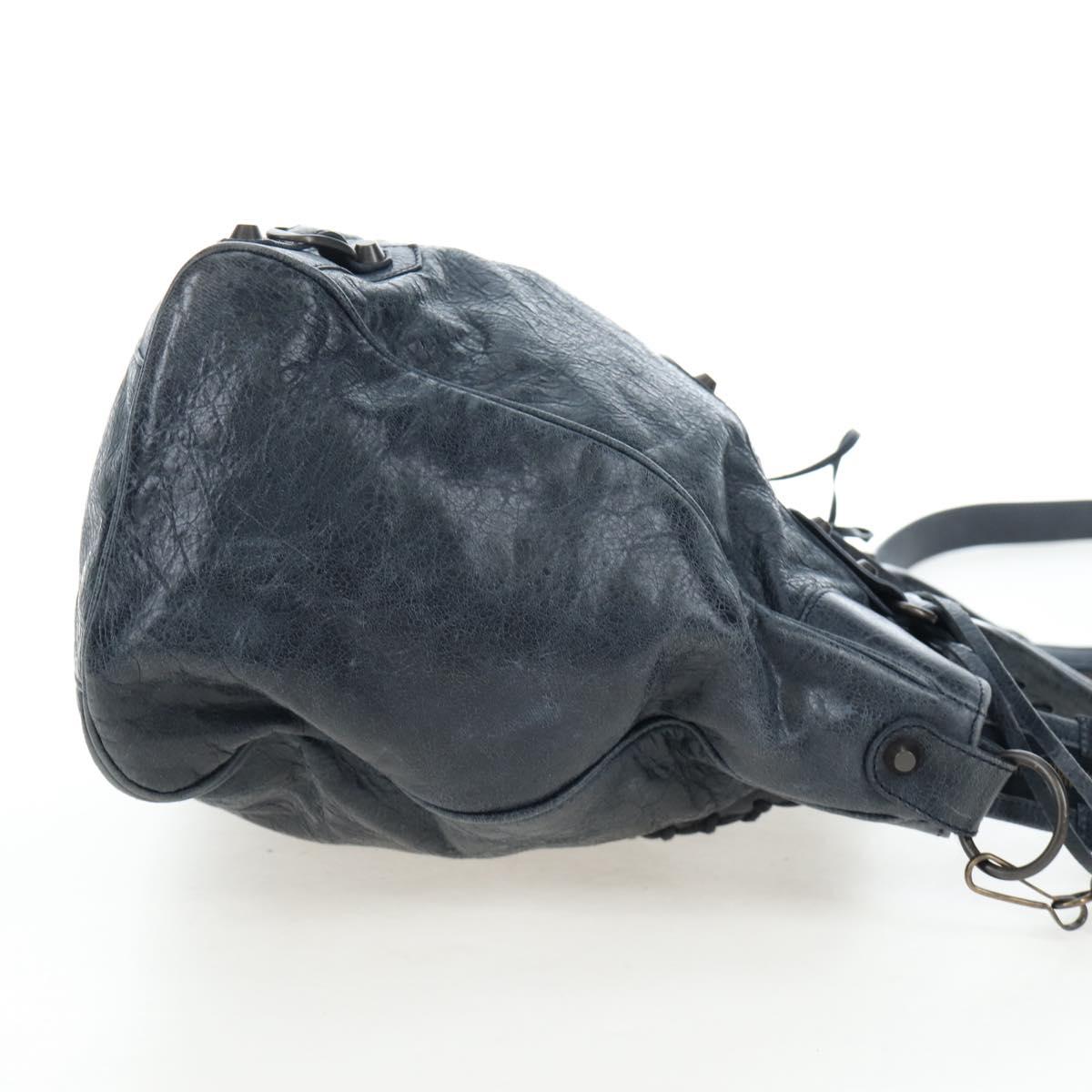 BALENCIAGA The Vero Hand Bag Leather 2way Navy 235216 Auth am12108SAM