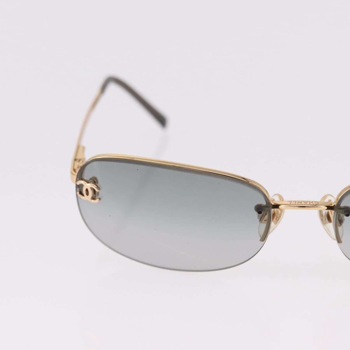 CHANEL Rimless CC Sunglasses metal Gray CC Auth am12112M