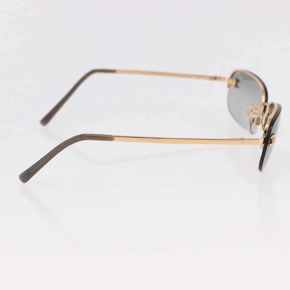 CHANEL Rimless CC Sunglasses metal Gray CC Auth am12112M
