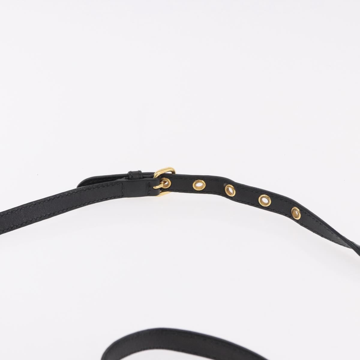 Miu Miu Matelasse Hand Bag Leather 2way Black Gold Auth am12113V