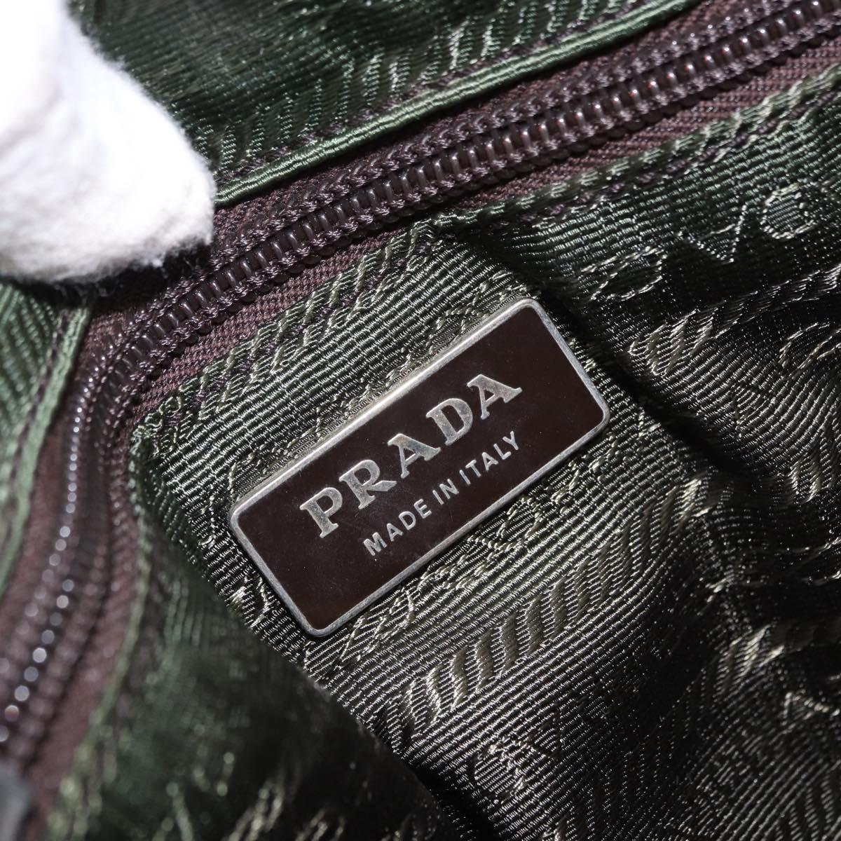 PRADA Hand Bag Leather Yellow Silver Auth am12115V