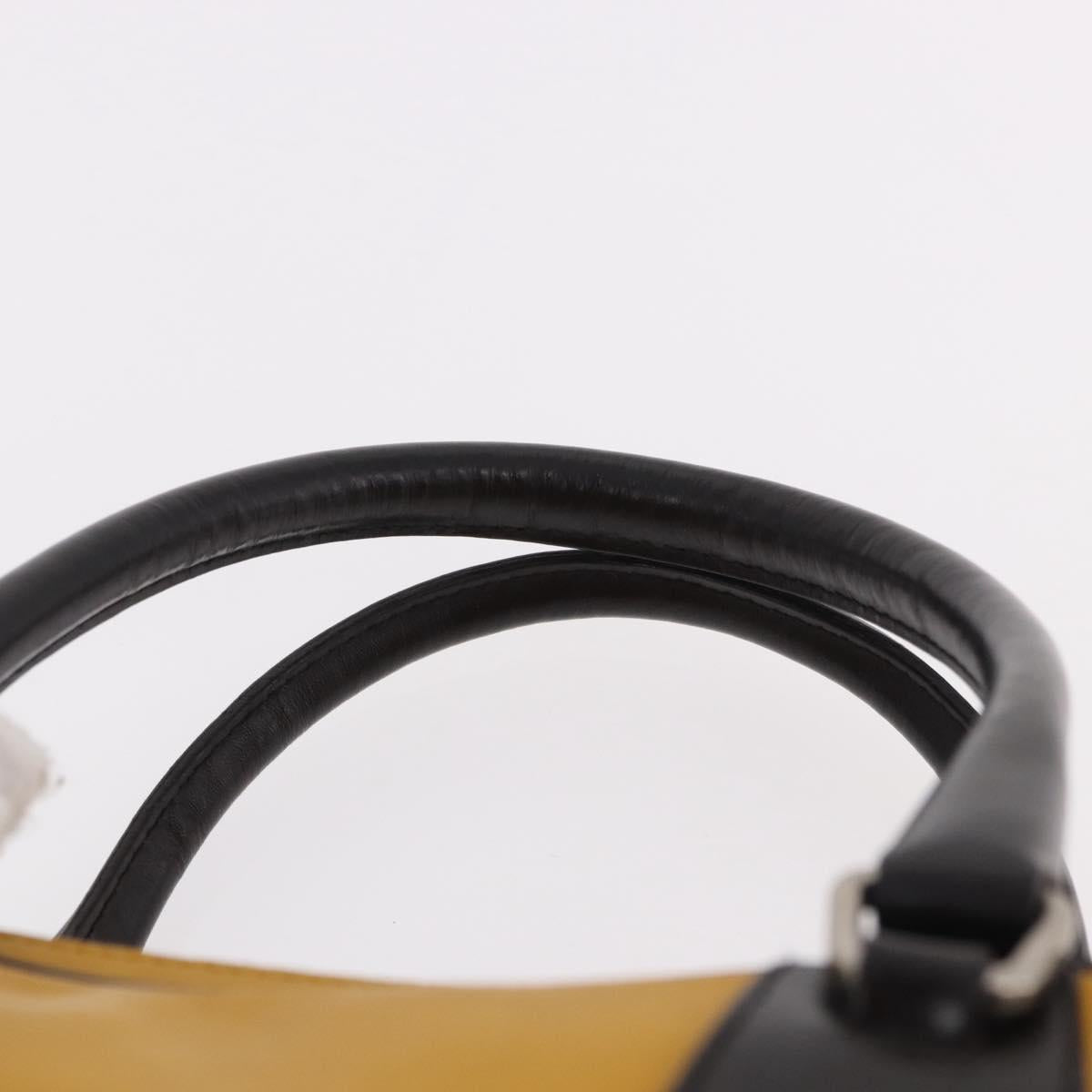 PRADA Hand Bag Leather Yellow Silver Auth am12115V