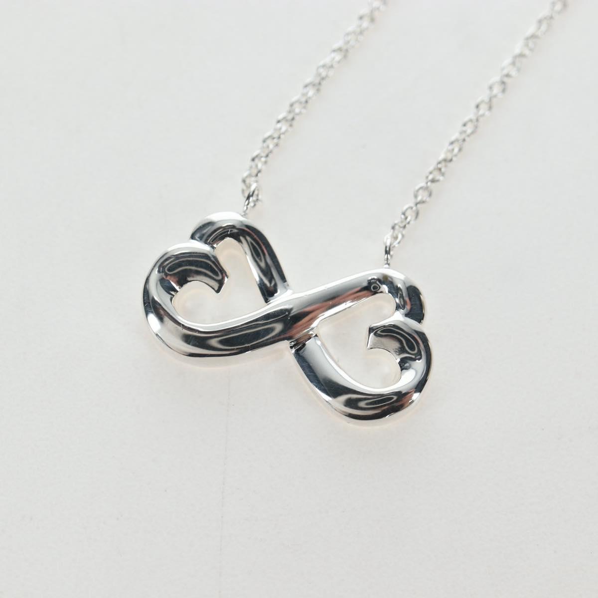 TIFFANY&Co. Double Rubbing Heart Necklace Ag925 Silver Auth am12119M