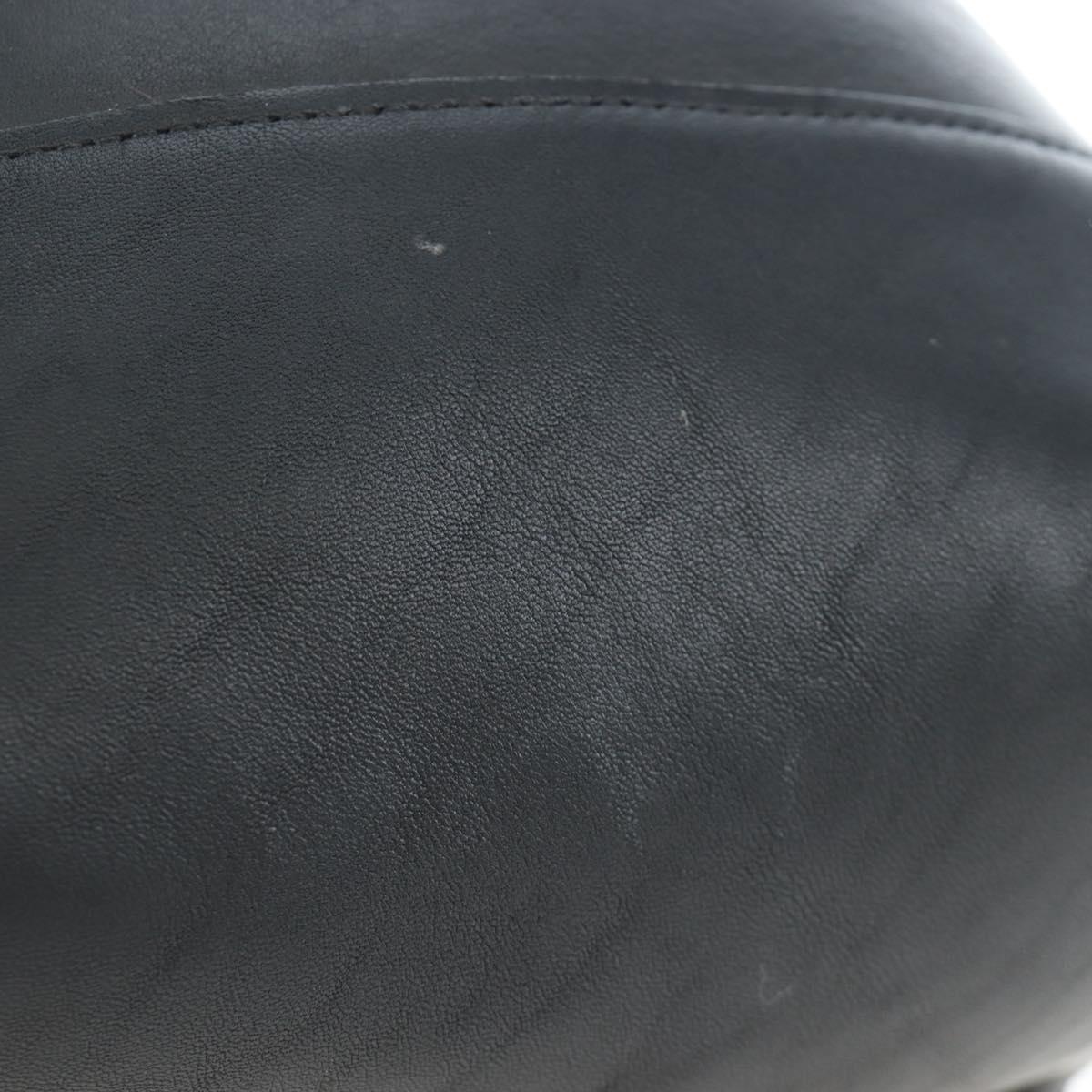 Coach Backpack Leather Black Gold Auth am12121A