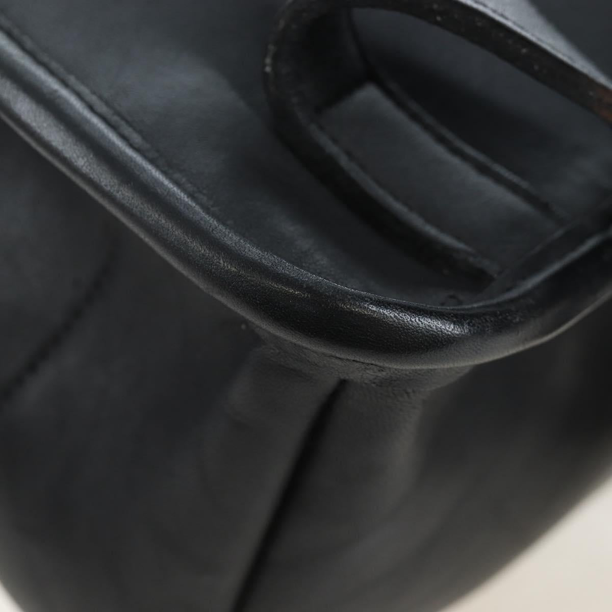 Coach Backpack Leather Black Gold Auth am12121A