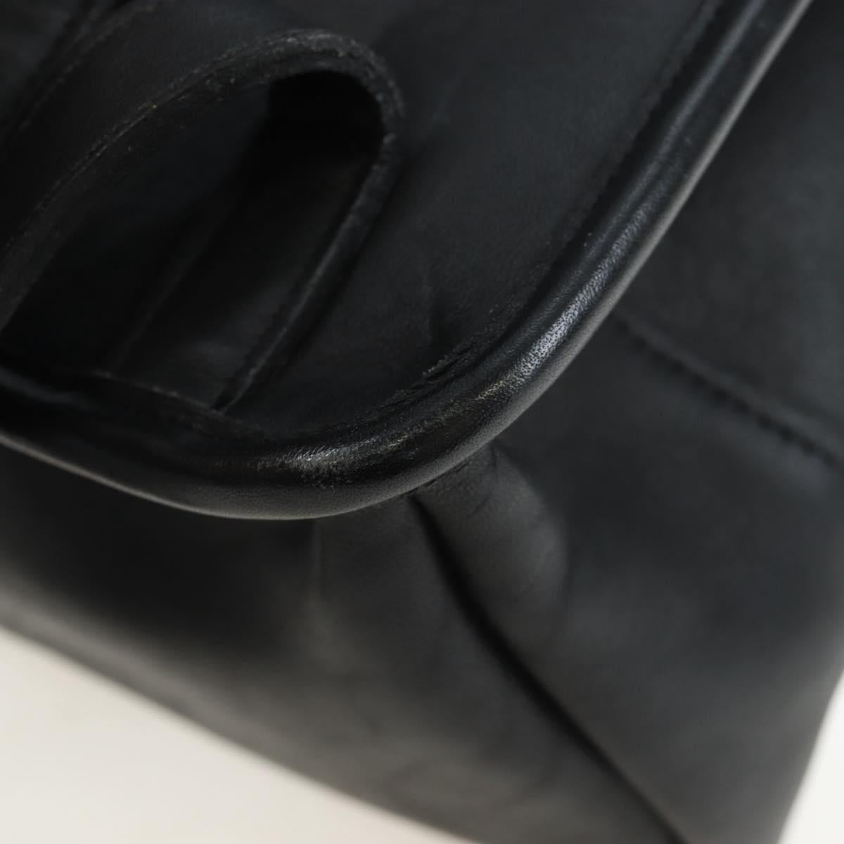 Coach Backpack Leather Black Gold Auth am12121A