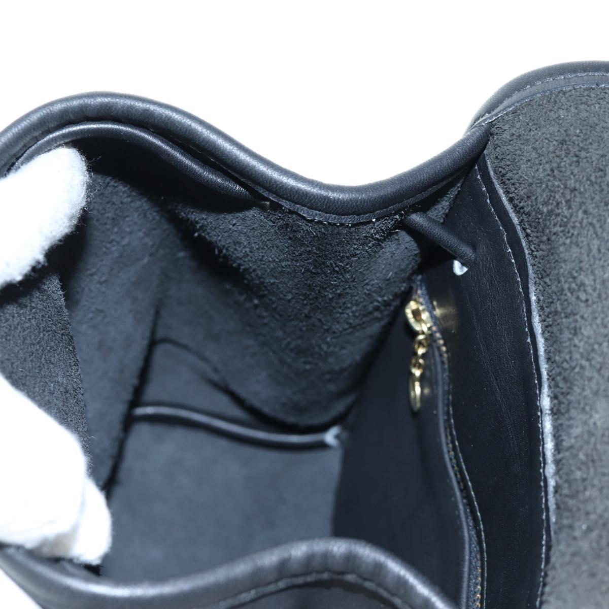 Coach Backpack Leather Black Gold Auth am12121A
