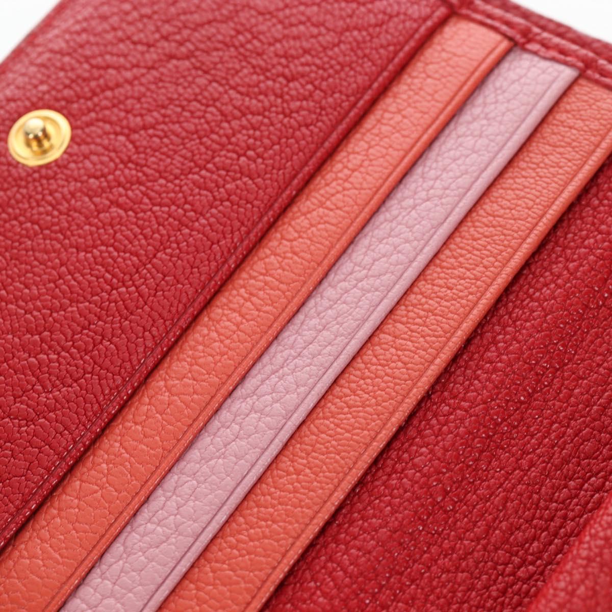Miu Miu Wallet Leather Red Gold Auth am12122V