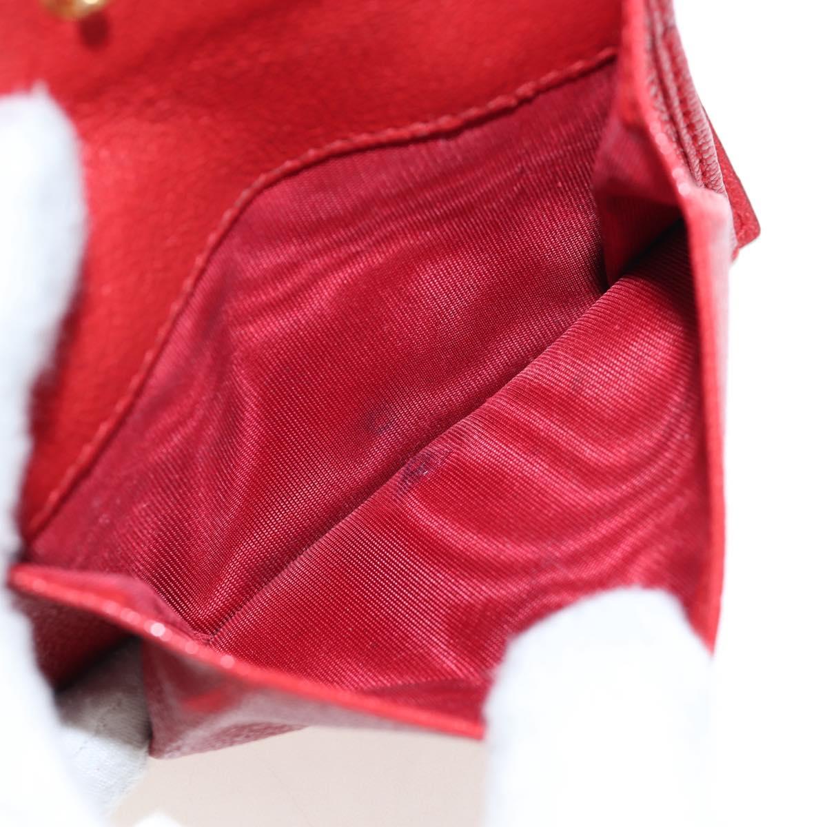 Miu Miu Wallet Leather Red Gold Auth am12122V