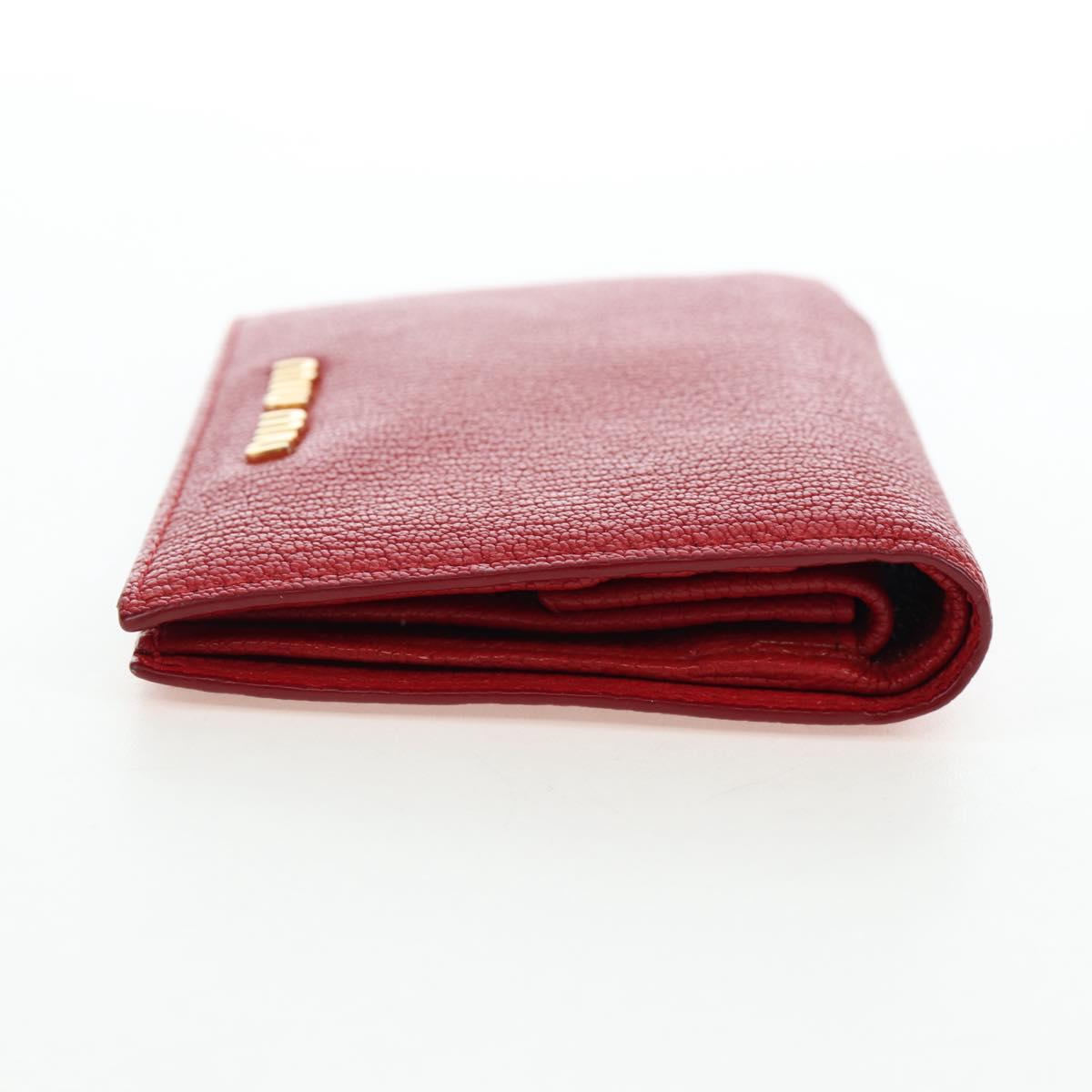 Miu Miu Wallet Leather Red Gold Auth am12122V