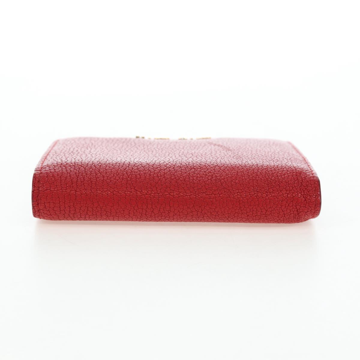 Miu Miu Wallet Leather Red Gold Auth am12122V
