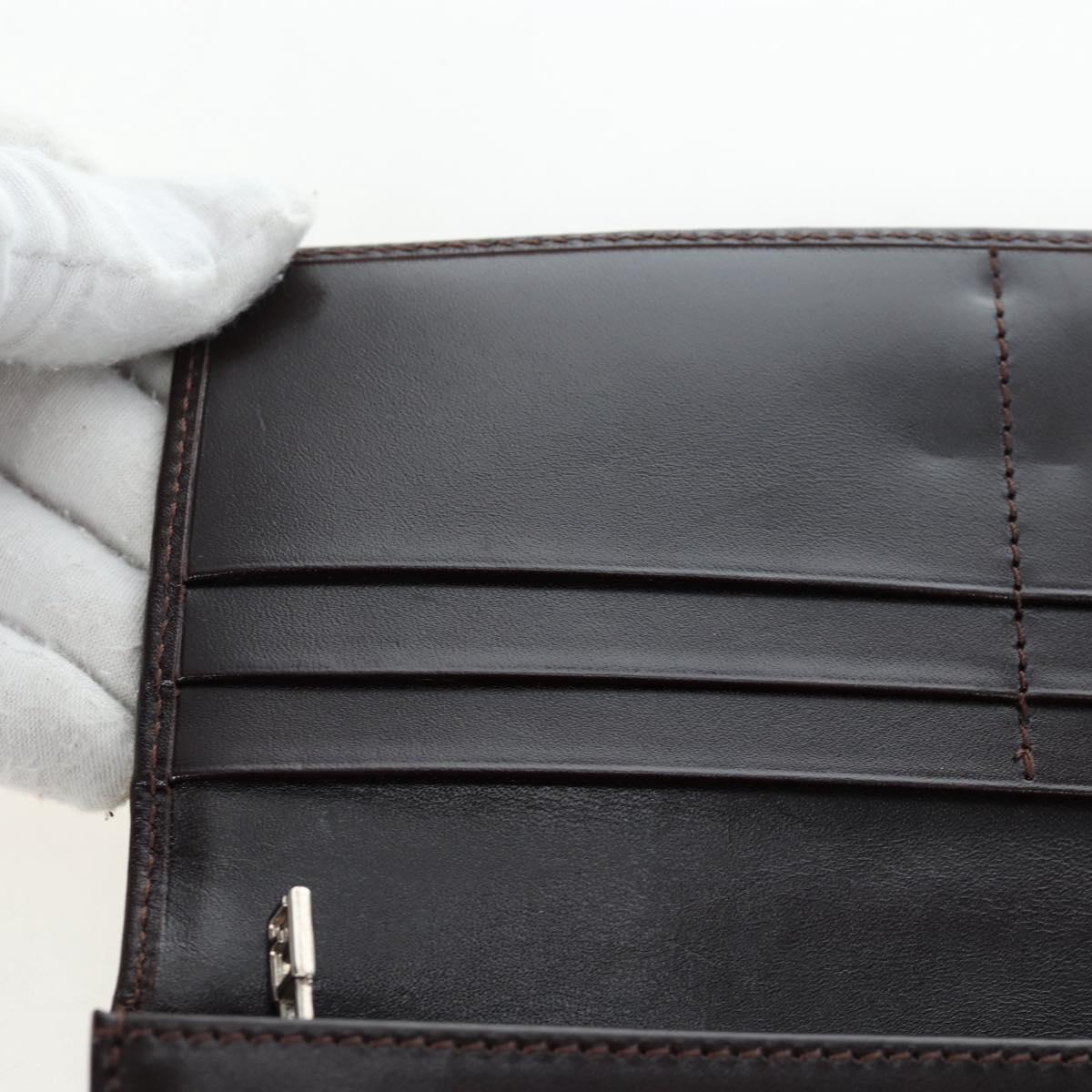 FENDI Zucca Canvas Bifold Wallet Long Wallet Black Brown Auth am12123V