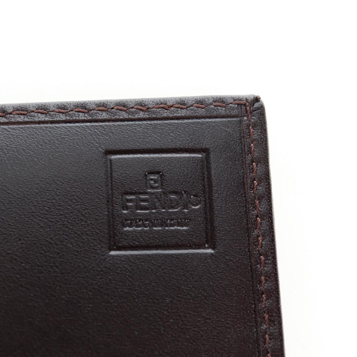 FENDI Zucca Canvas Bifold Wallet Long Wallet Black Brown Auth am12123V