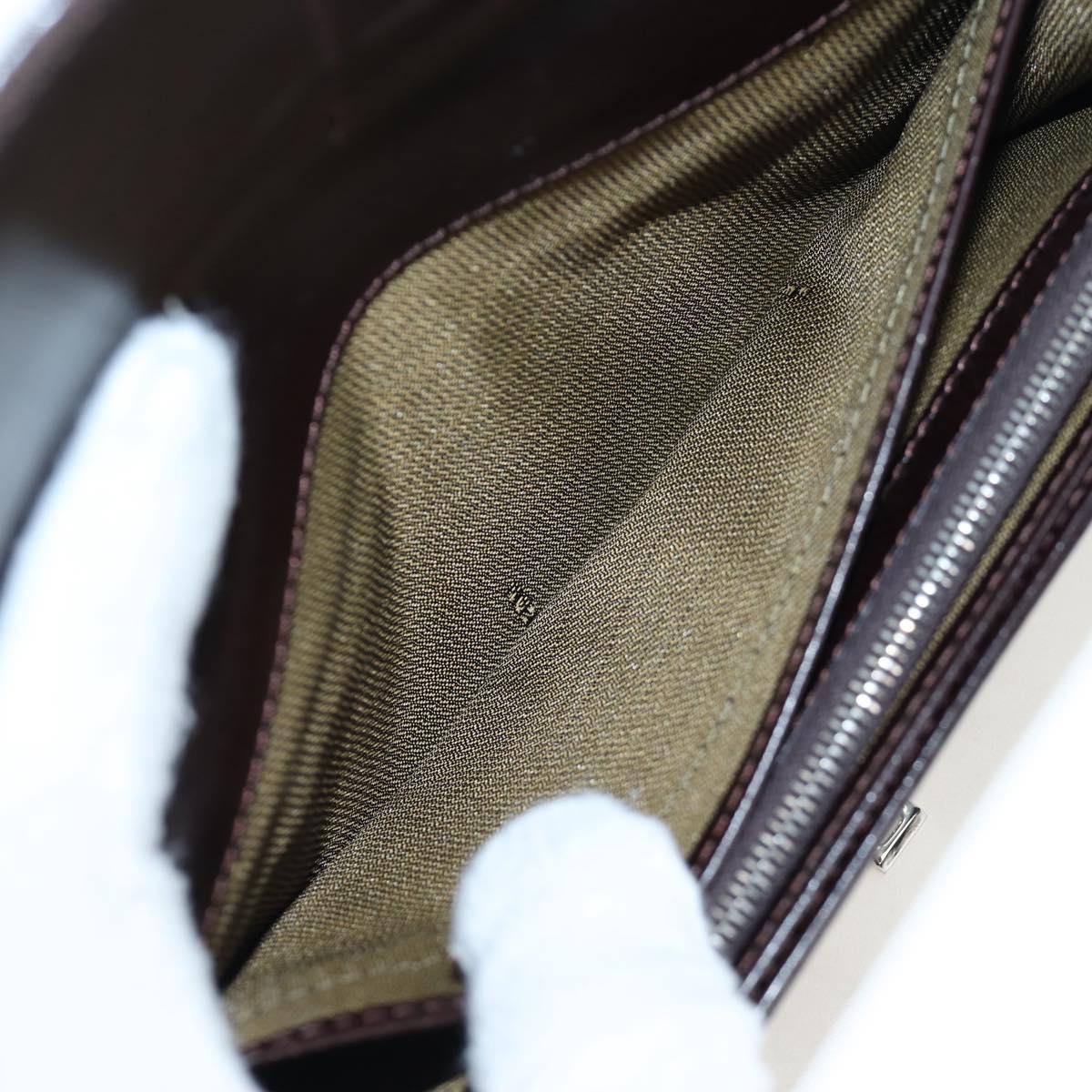 FENDI Zucca Canvas Bifold Wallet Long Wallet Black Brown Auth am12123V