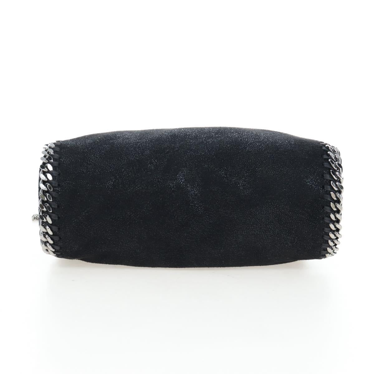 Stella MacCartney Chain Falabella Shoulder Bag Suede Black Silver Auth am12124V