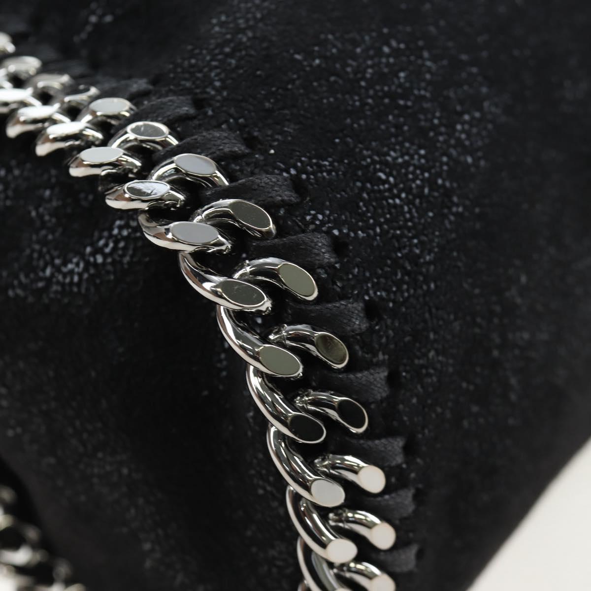Stella MacCartney Chain Falabella Shoulder Bag Suede Black Silver Auth am12124V