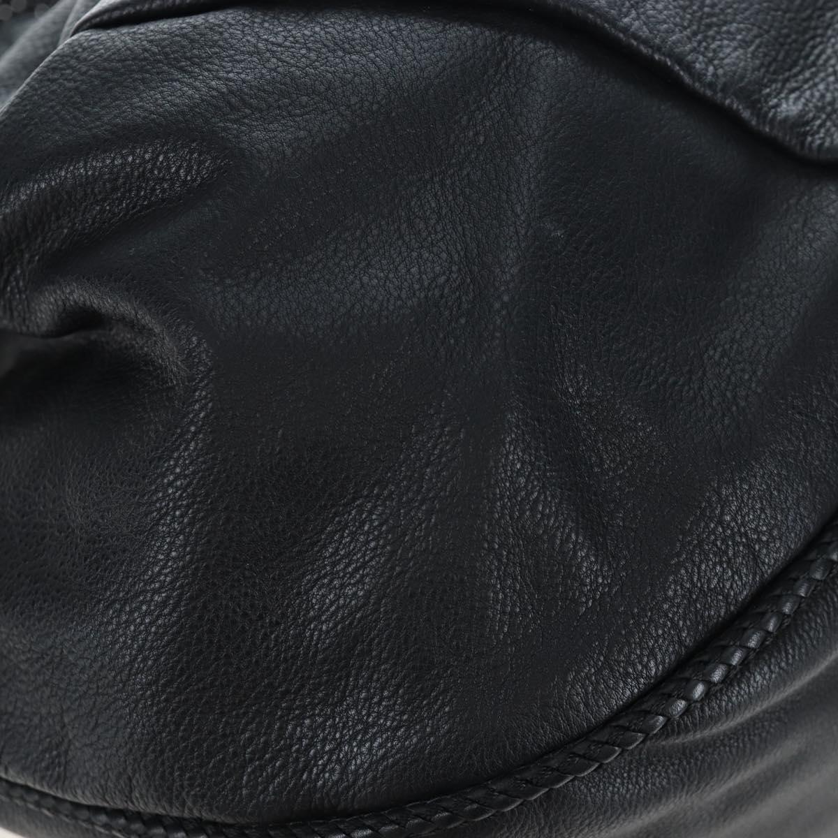 GUCCI Fringe Tote Bag Leather Black Gold 257029 Auth am12125V