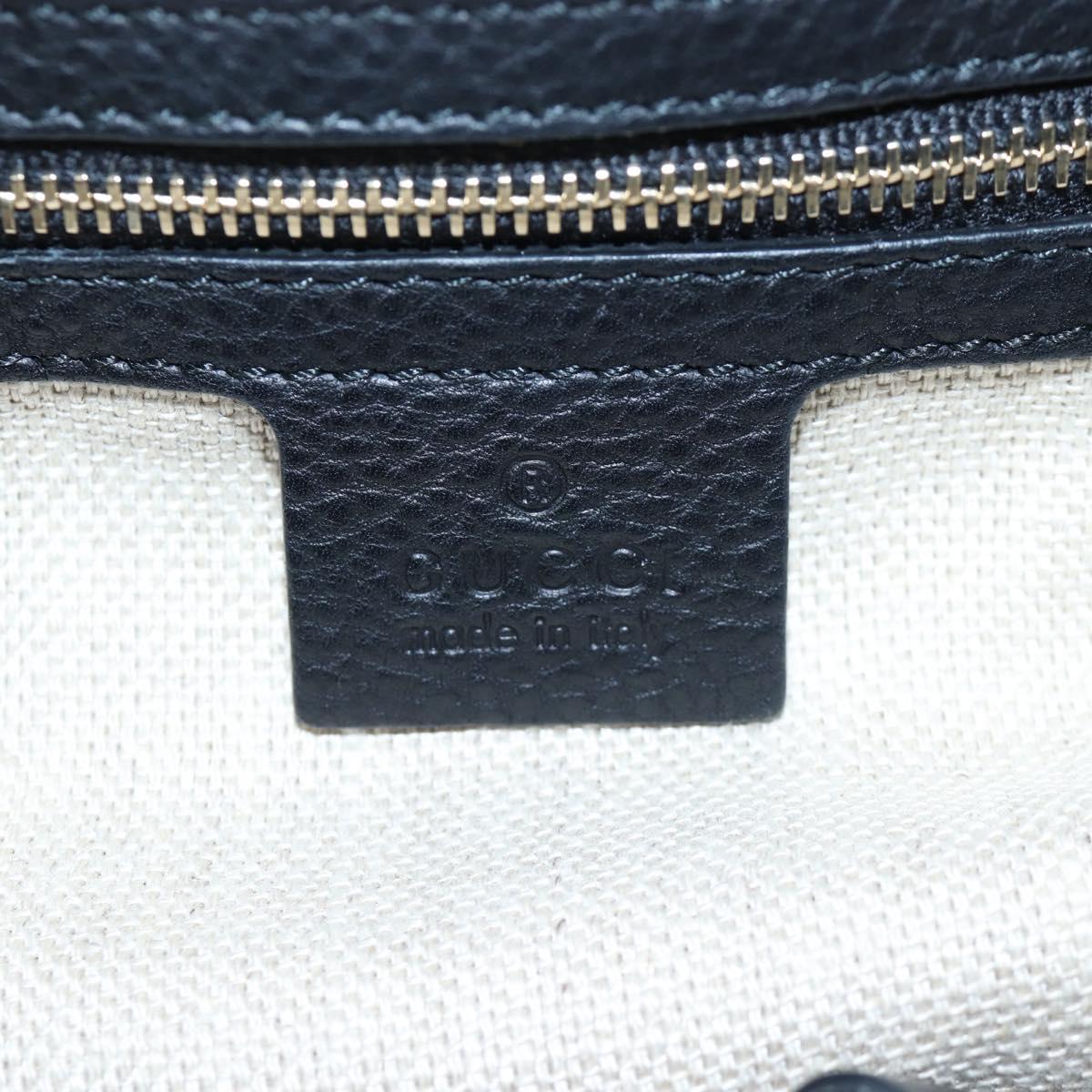 GUCCI Fringe Tote Bag Leather Black Gold 257029 Auth am12125V