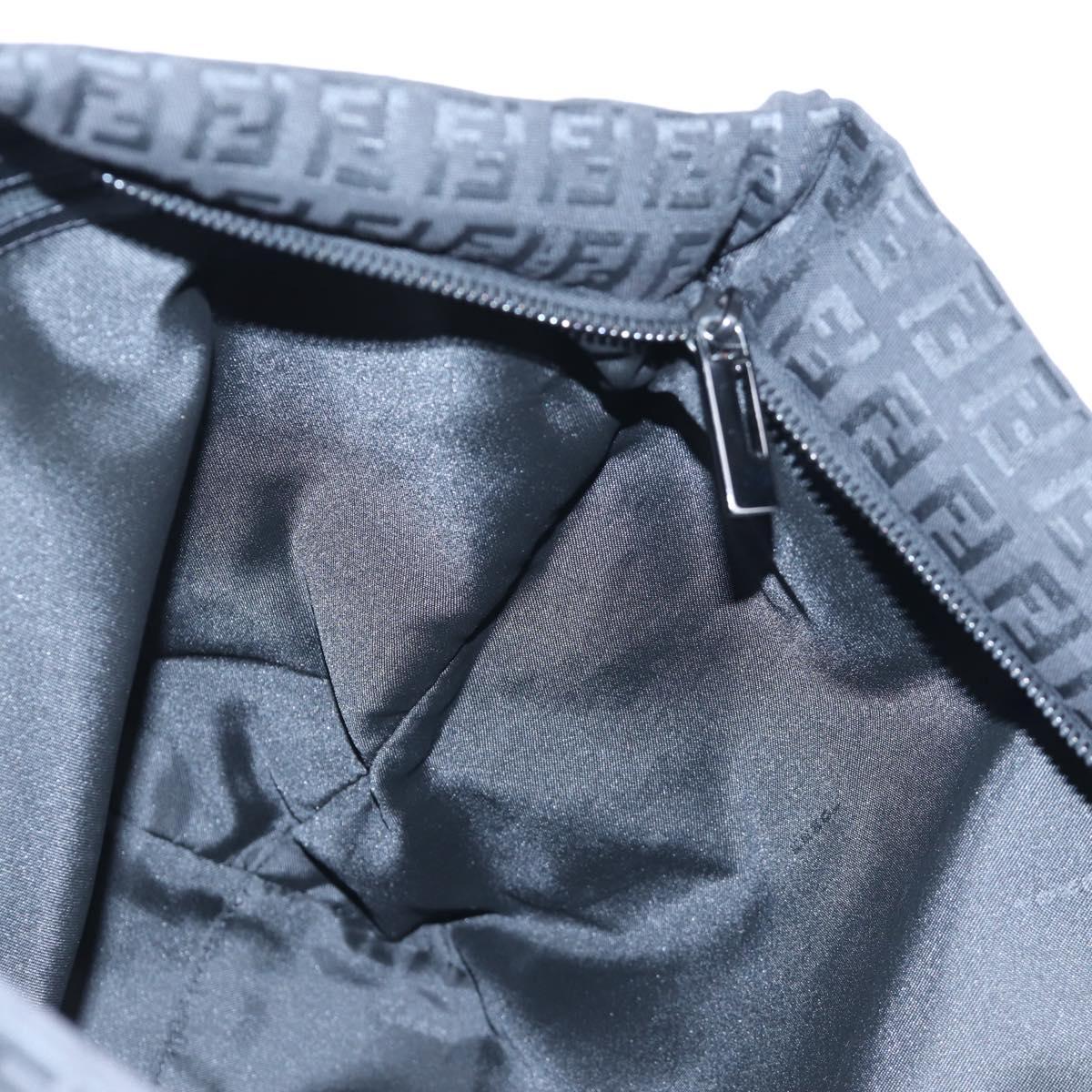 FENDI Zucchino Canvas Tote Bag Black Silver Auth am12126V
