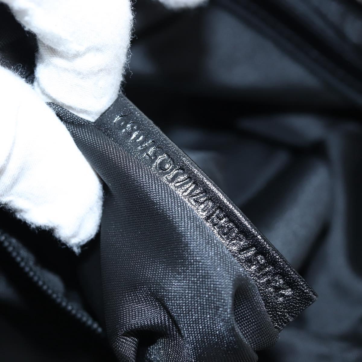 FENDI Zucchino Canvas Tote Bag Black Silver Auth am12126V