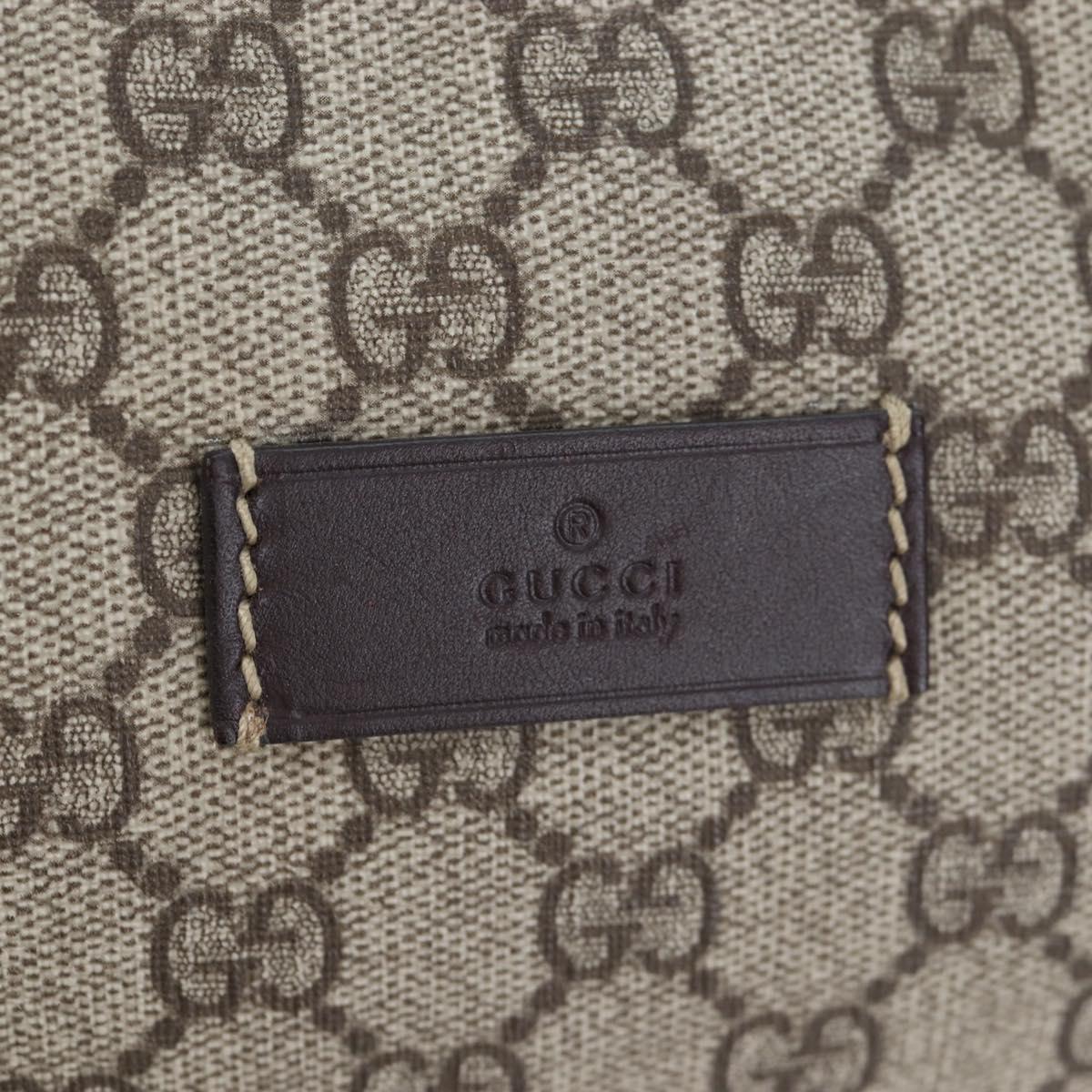 GUCCI GG Supreme Shoulder Bag PVC Beige Gold 201767 Auth am12127V