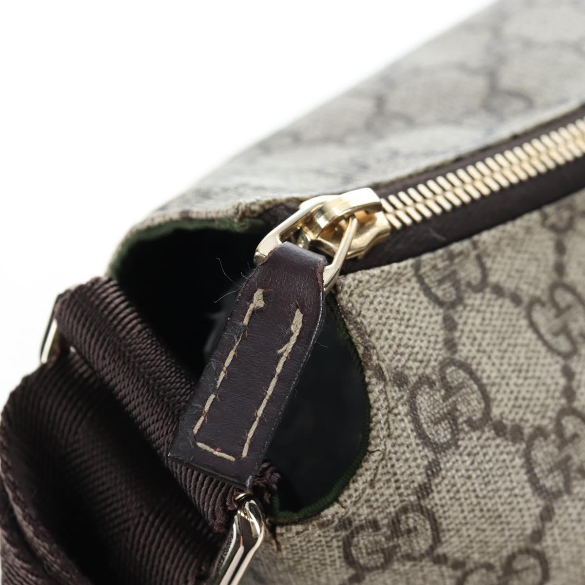 GUCCI GG Supreme Shoulder Bag PVC Beige Gold 201767 Auth am12127V