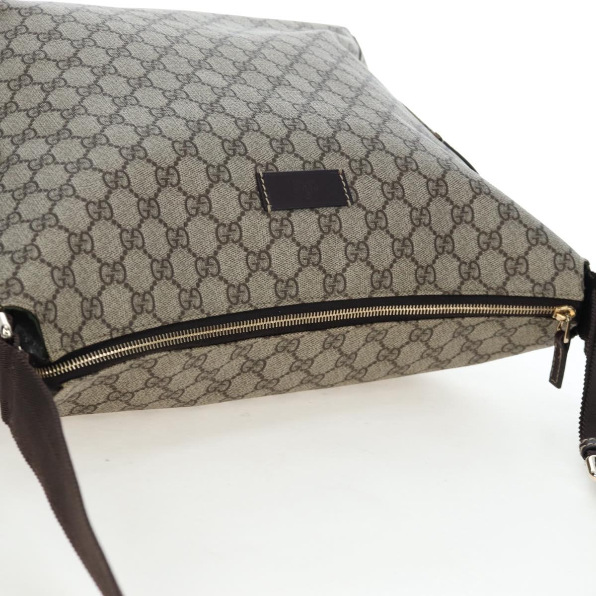 GUCCI GG Supreme Shoulder Bag PVC Beige Gold 201767 Auth am12127V