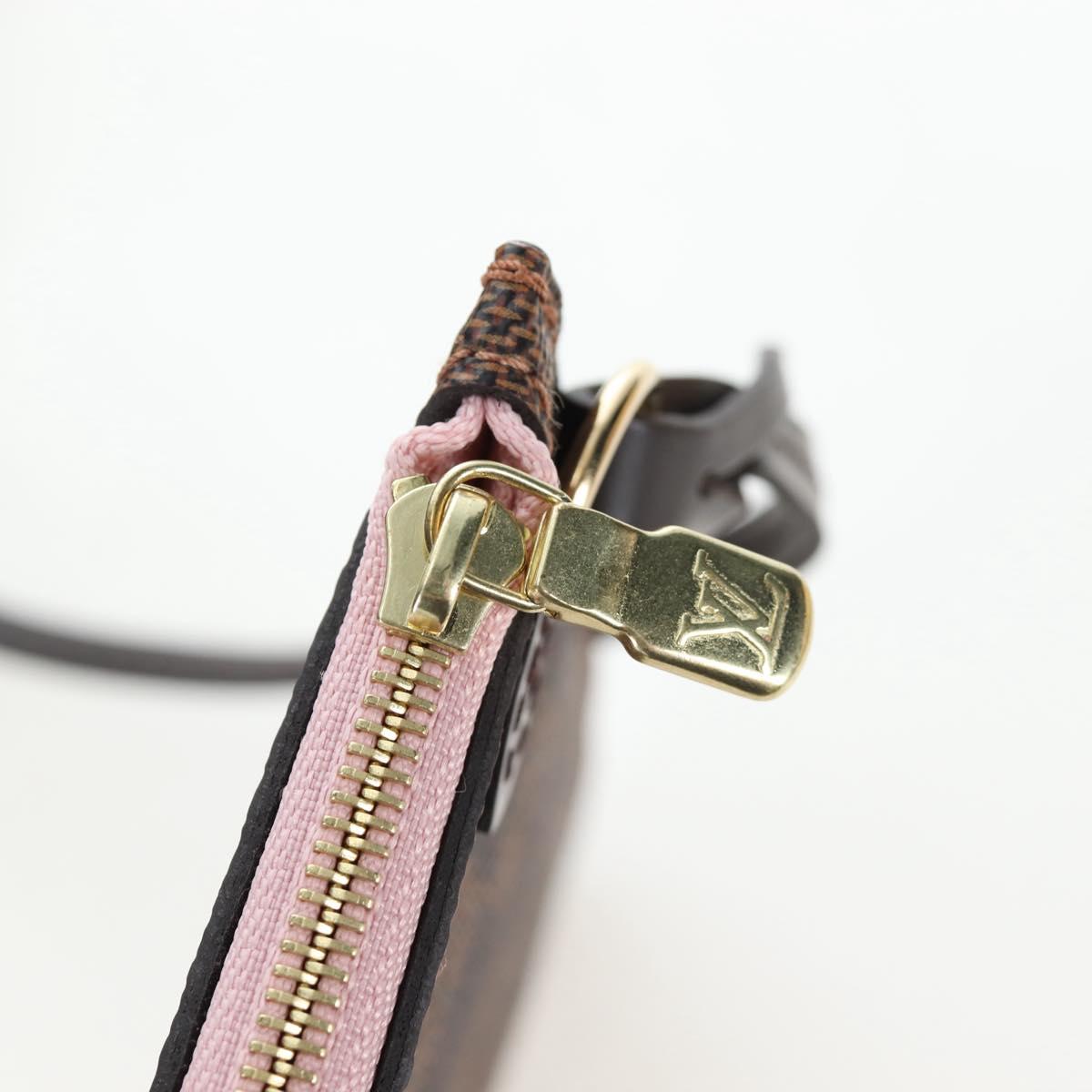 LOUIS VUITTON Damier Ebene Rose valerine Neverfull MM Bag N41603 Auth am12129M