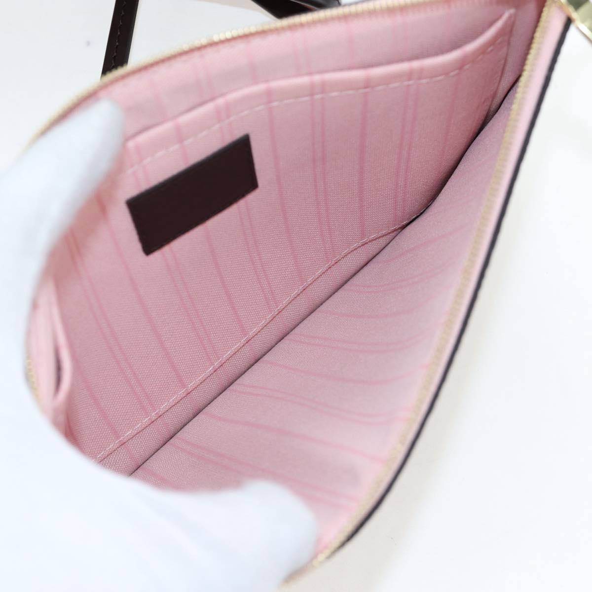 LOUIS VUITTON Damier Ebene Rose valerine Neverfull MM Bag N41603 Auth am12129M