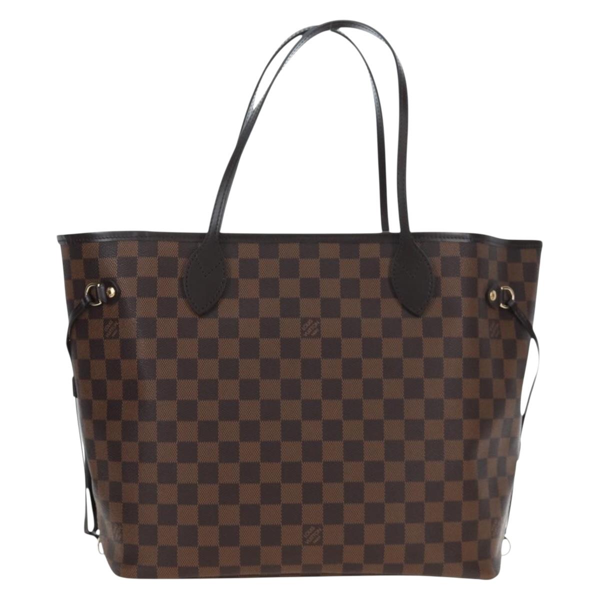 LOUIS VUITTON Damier Ebene Rose valerine Neverfull MM Bag N41603 Auth am12129M