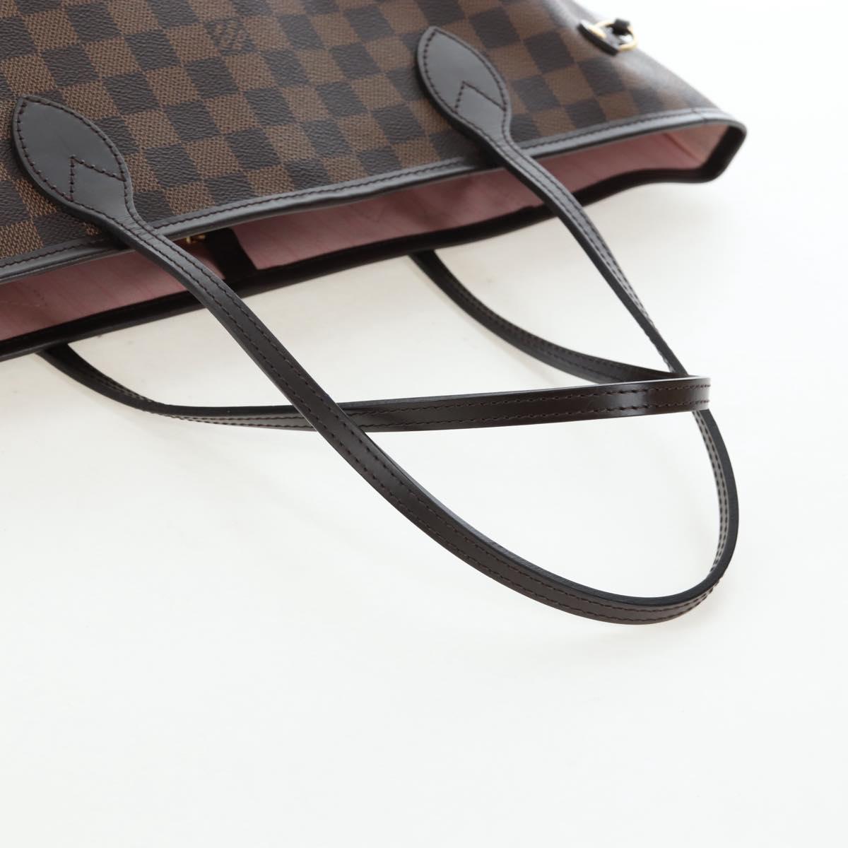 LOUIS VUITTON Damier Ebene Rose valerine Neverfull MM Bag N41603 Auth am12129M