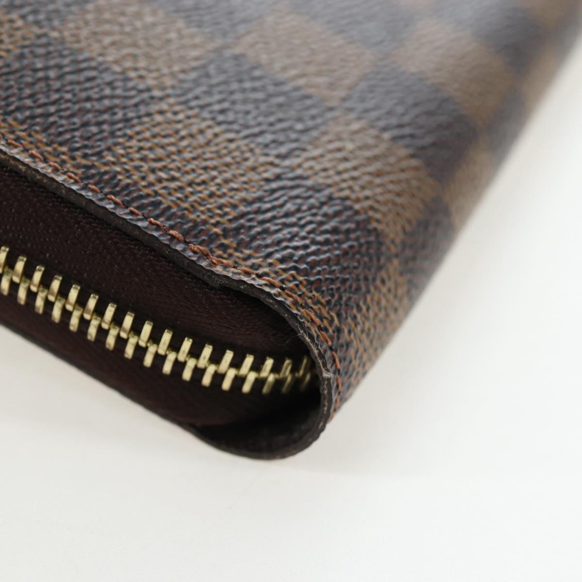 LOUIS VUITTON Damier Ebene Zippy Wallet Long Wallet N41661 LV Auth am12132V