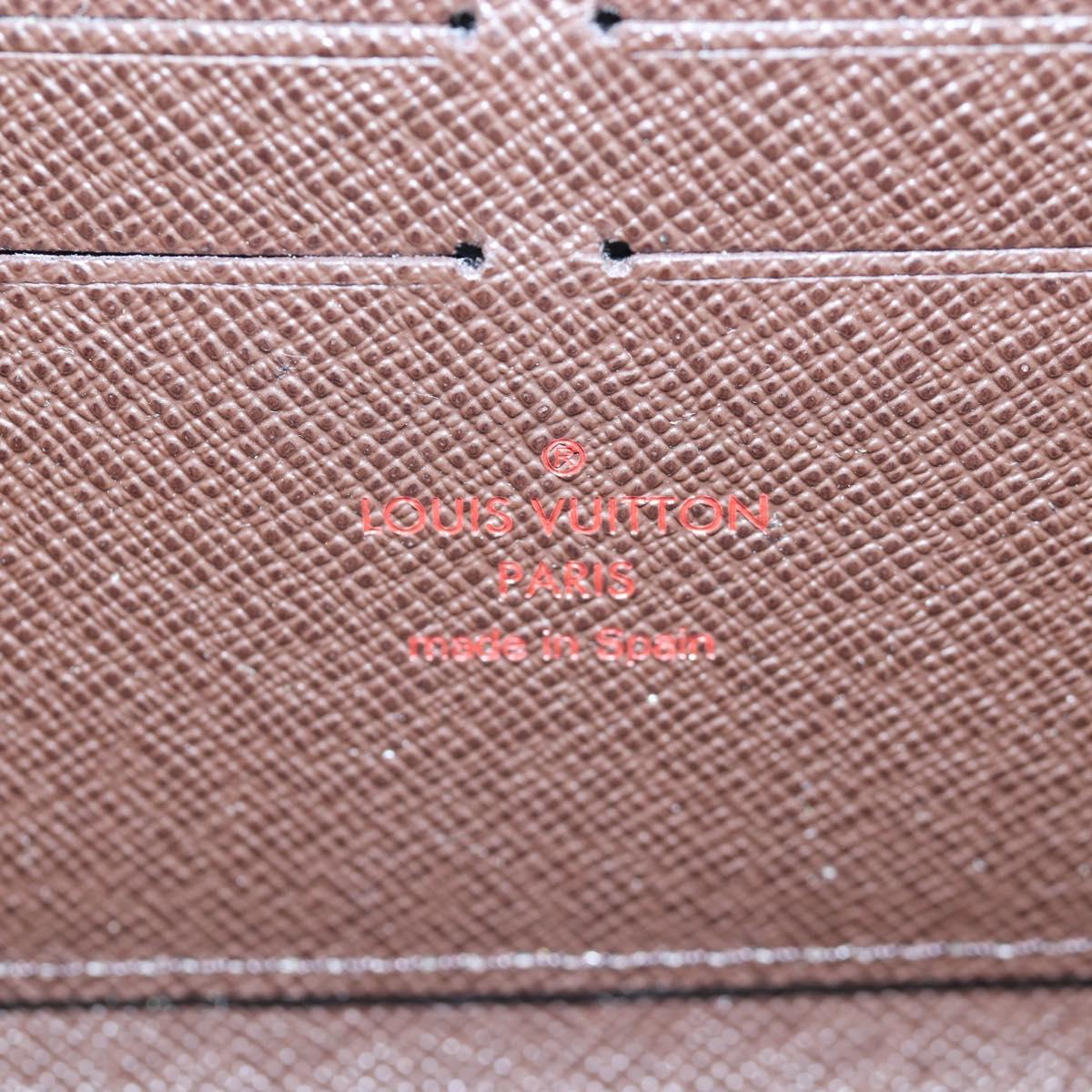 LOUIS VUITTON Damier Ebene Zippy Wallet Long Wallet N41661 LV Auth am12132V