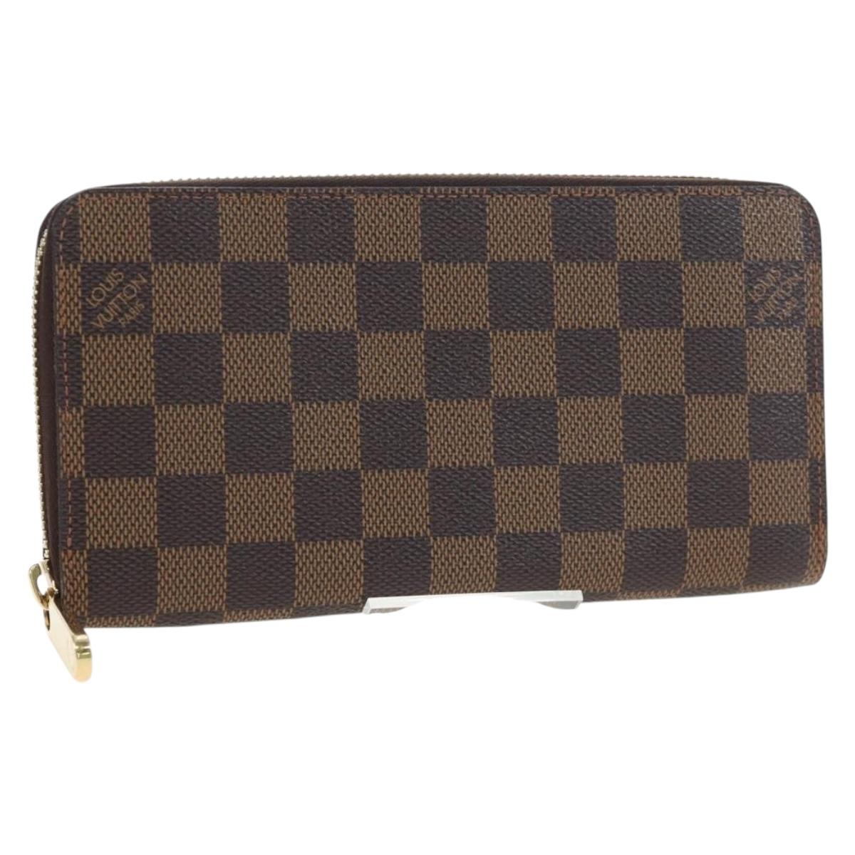 LOUIS VUITTON Damier Ebene Zippy Wallet Long Wallet N41661 LV Auth am12132V
