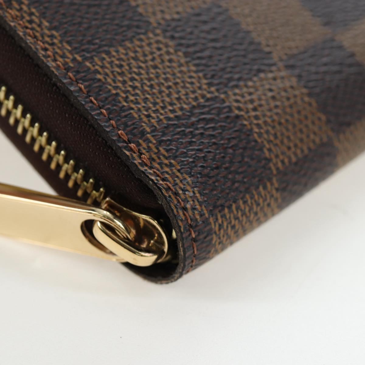 LOUIS VUITTON Damier Ebene Zippy Wallet Long Wallet N41661 LV Auth am12132V