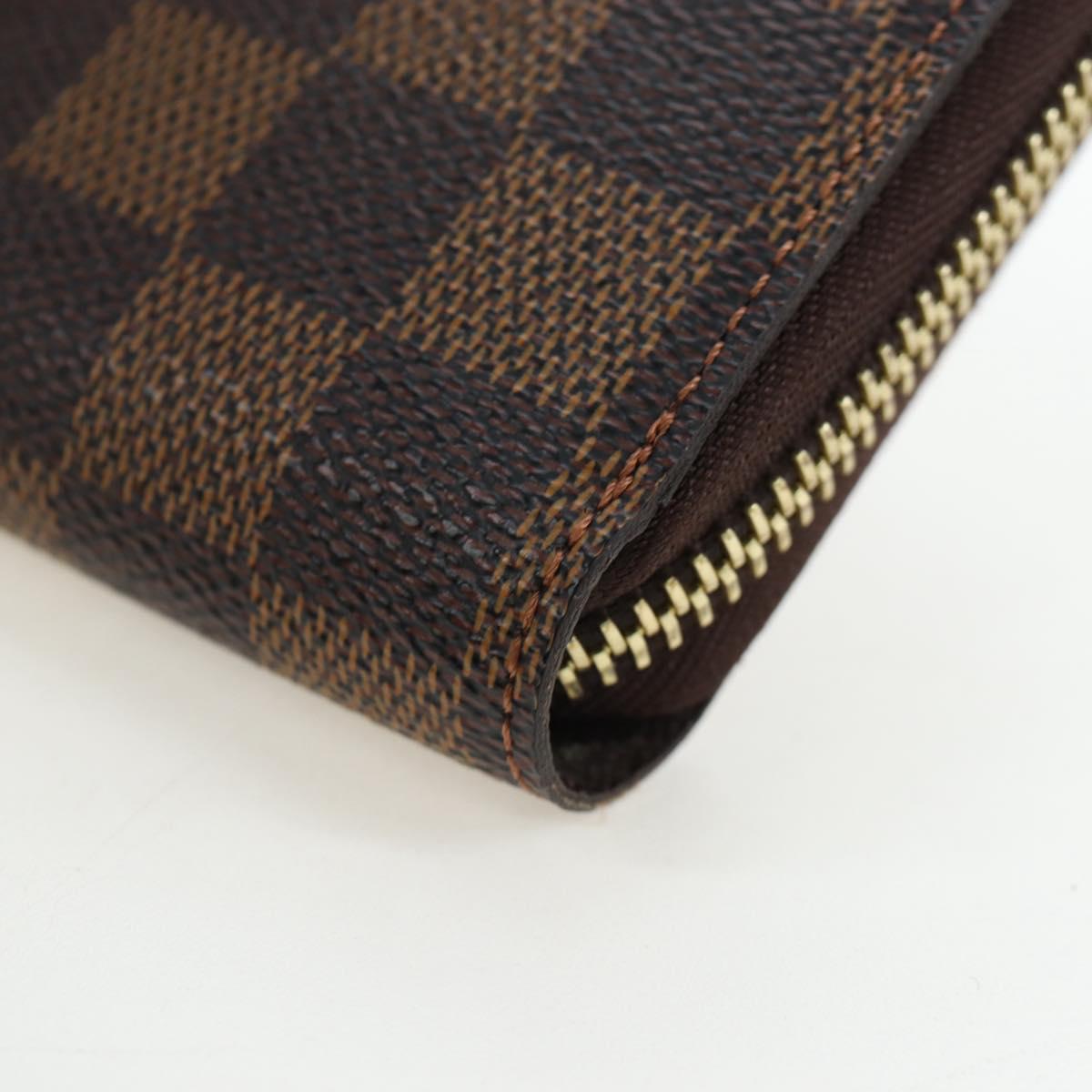 LOUIS VUITTON Damier Ebene Zippy Wallet Long Wallet N41661 LV Auth am12132V