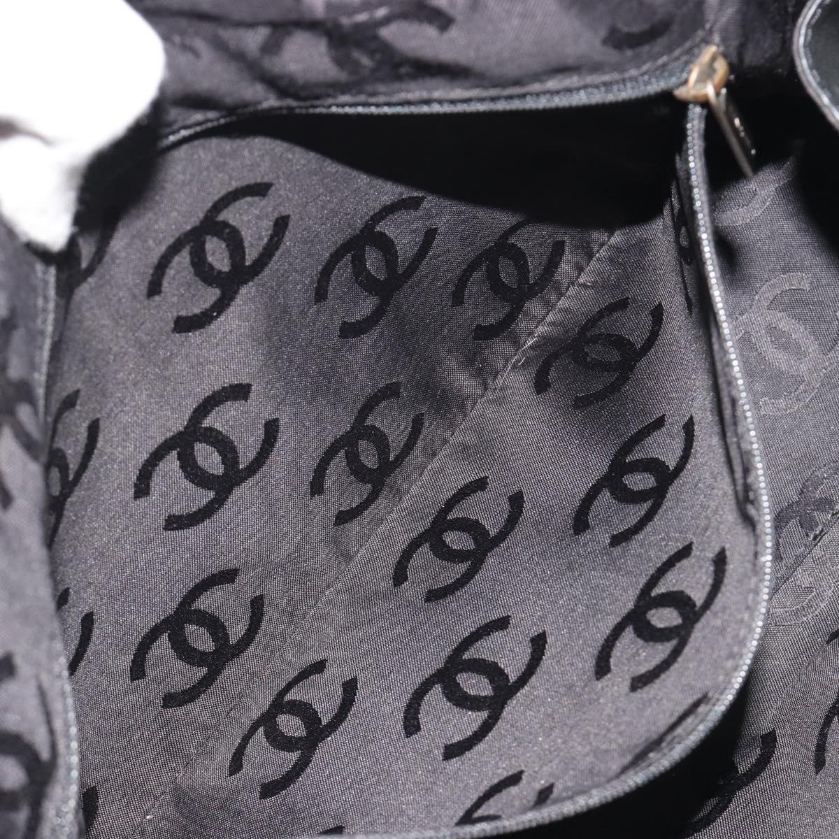 CHANEL Wild Stitch Hand Bag Leather Black CC Auth am12135