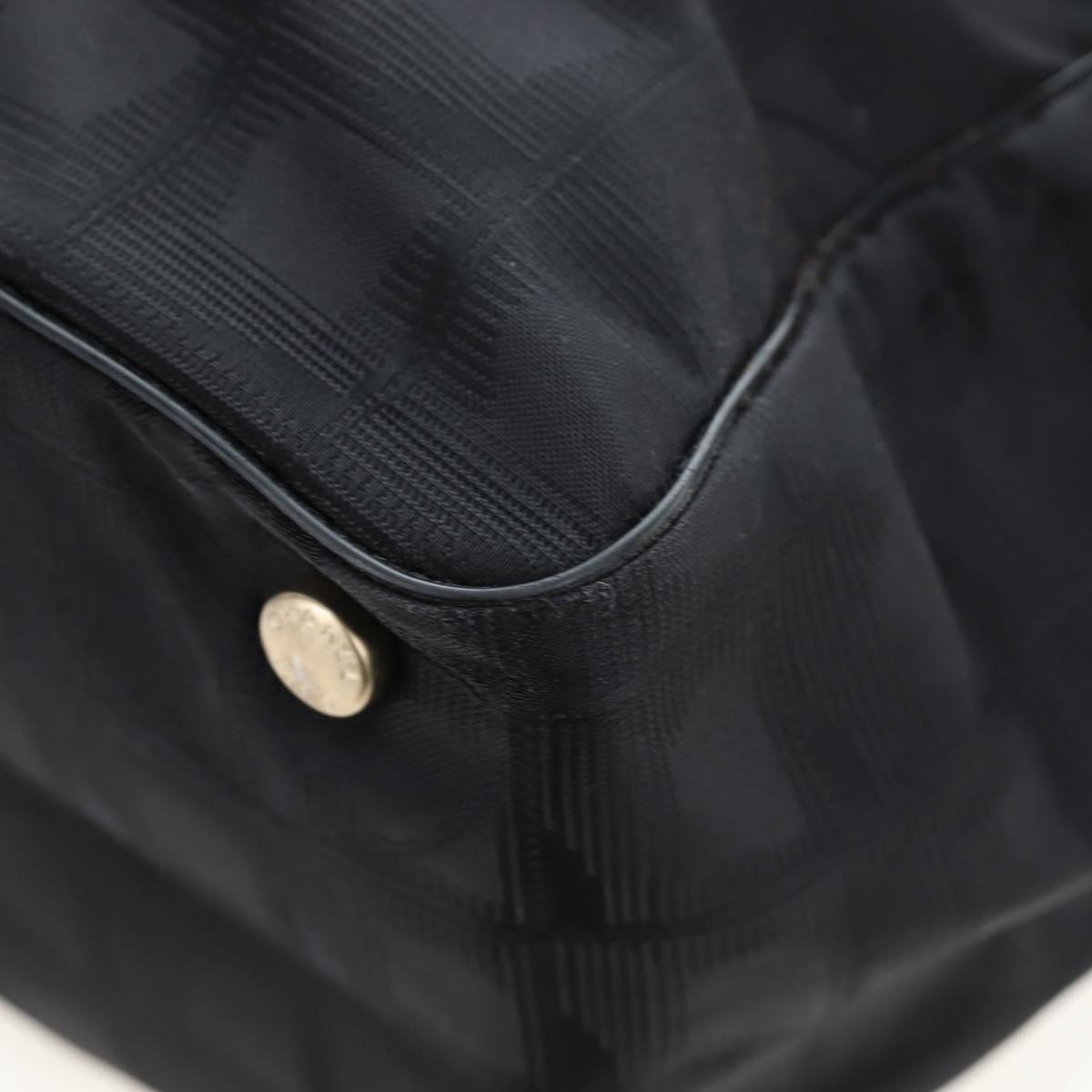 CHANEL New Travel Line Tote Bag Nylon Black Gold CC Auth am12136V