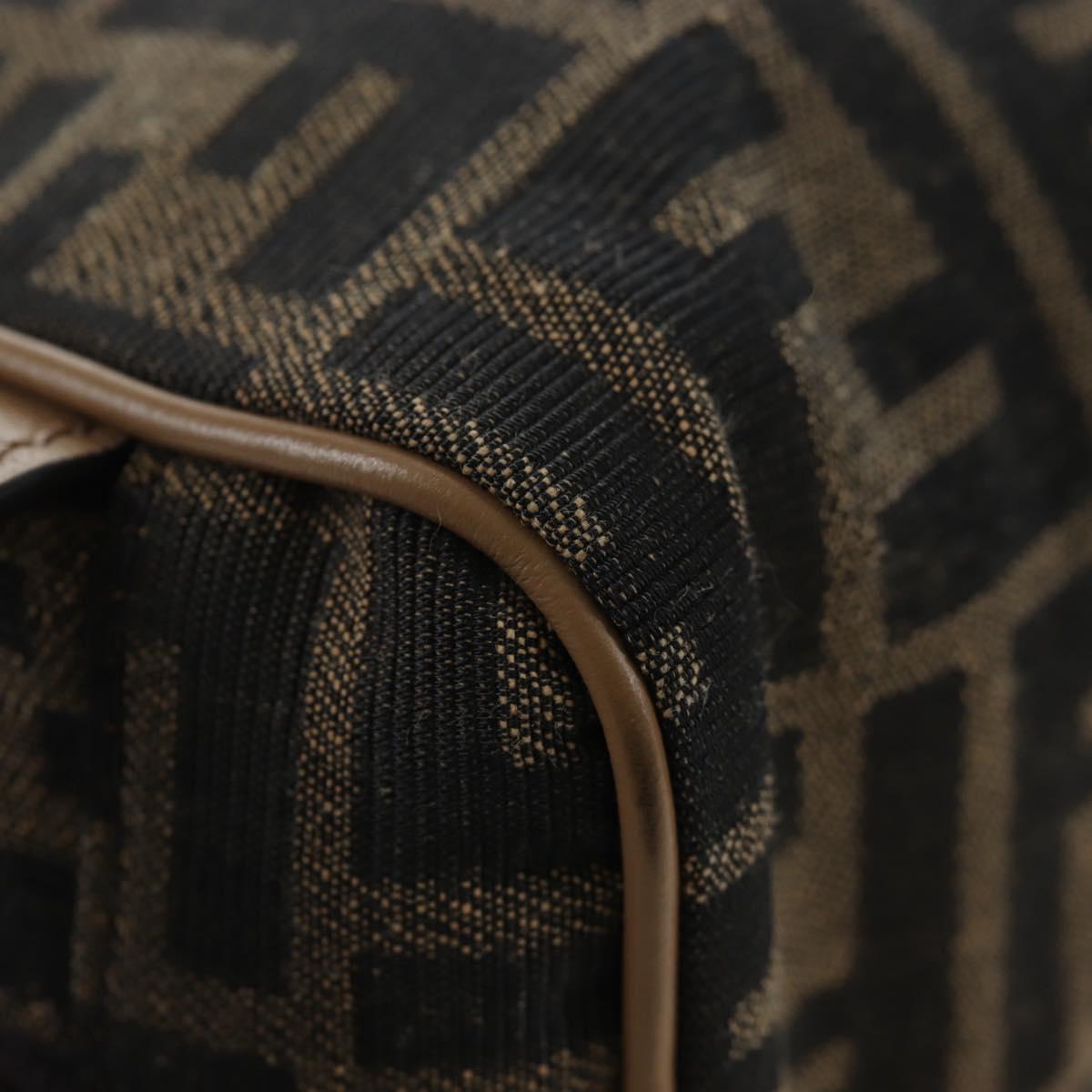 FENDI Zucca Canvas Clutch Bag Black Brown Auth am12138V