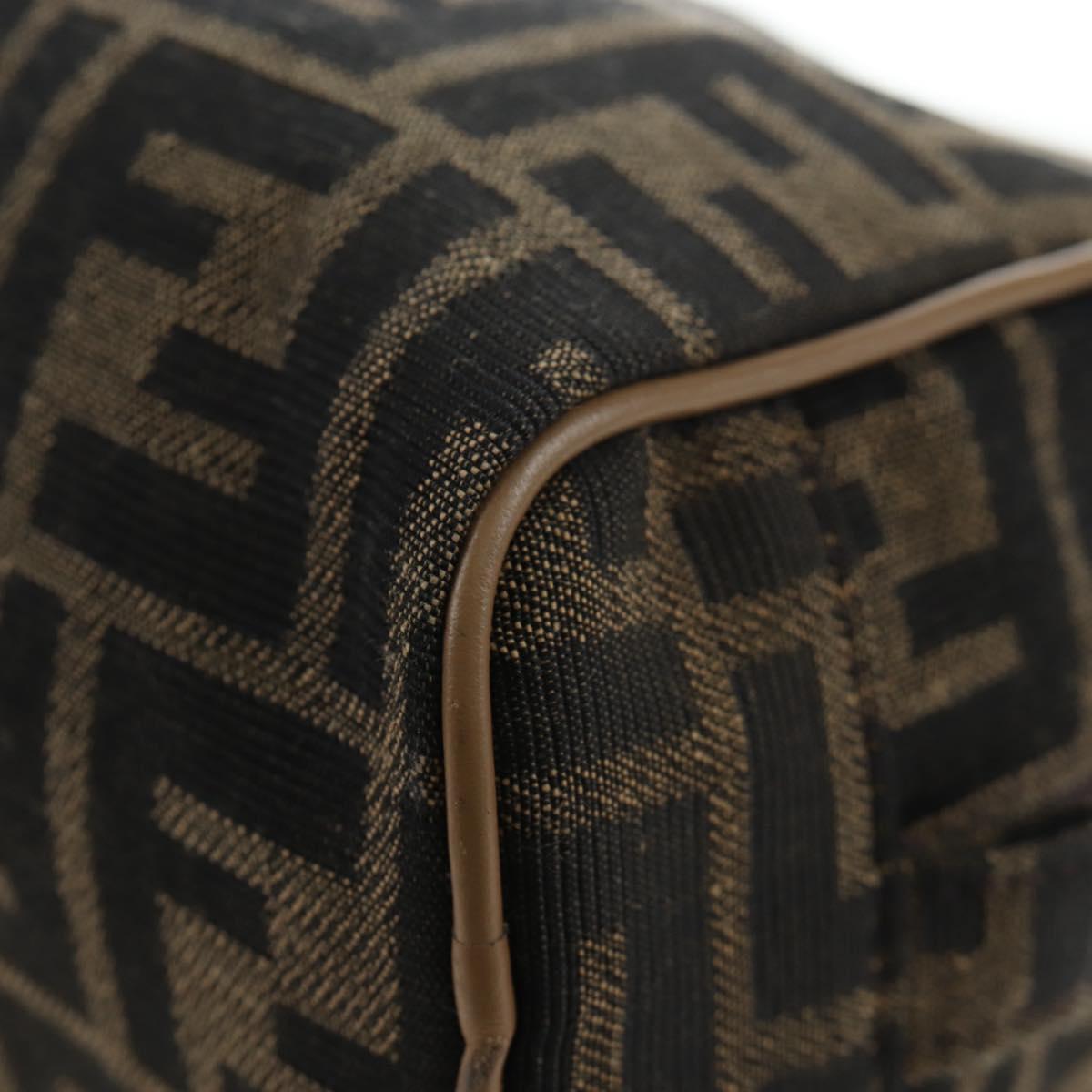FENDI Zucca Canvas Clutch Bag Black Brown Auth am12138V