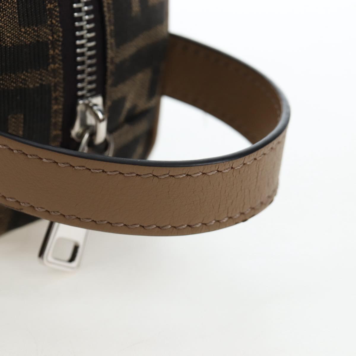 FENDI Zucca Canvas Clutch Bag Black Brown Auth am12138V