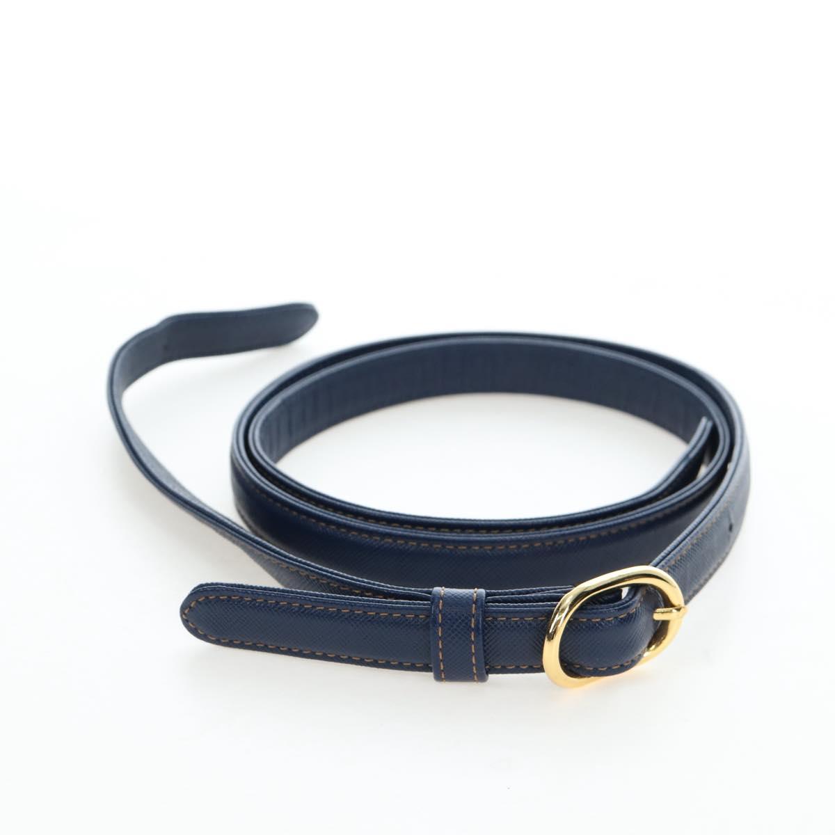 VALENTINO Hand Bag Leather 2way Blue Gold Auth am12139V