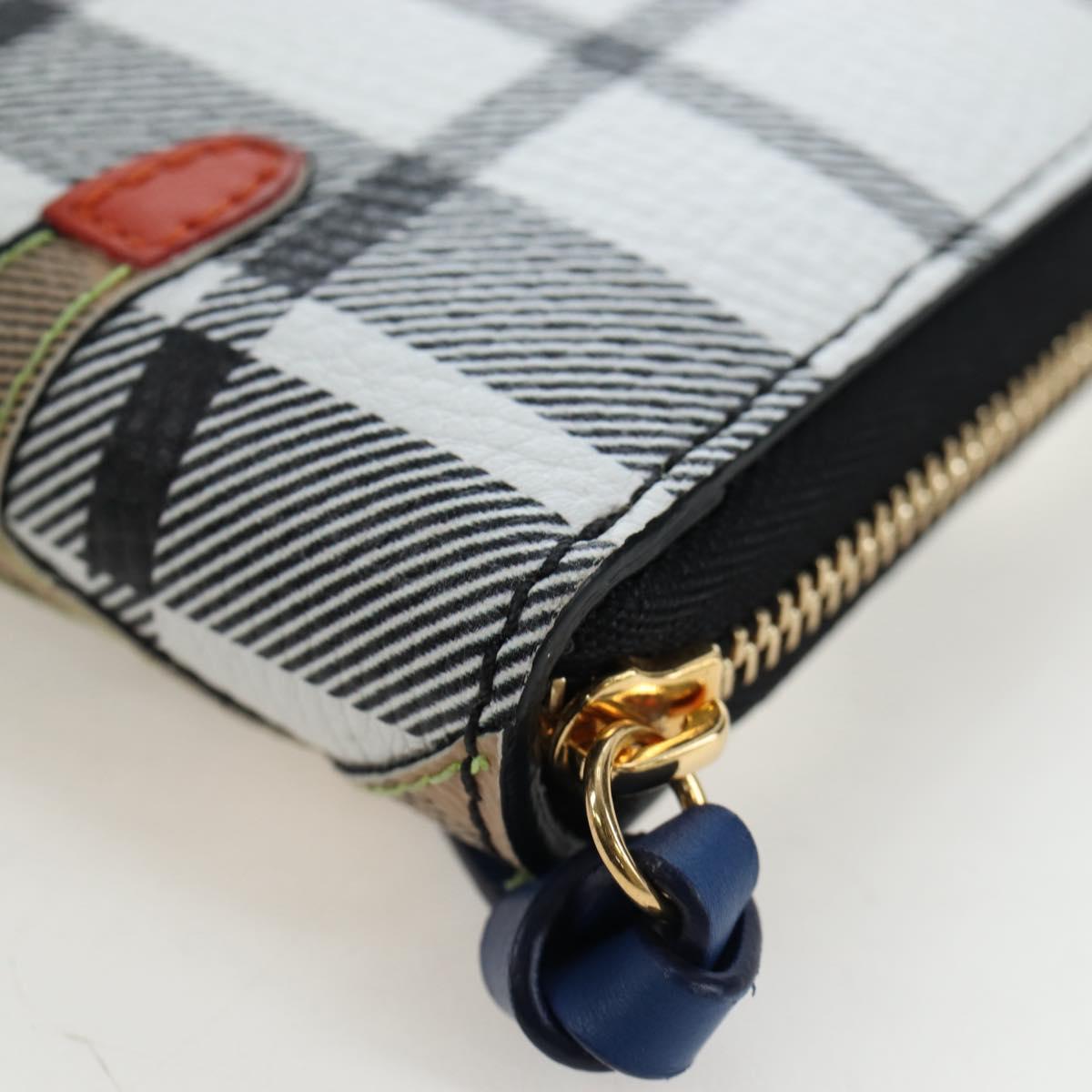 BURBERRY Christine Applique Round Wallet Leather Multicolor Gold Auth am12140V
